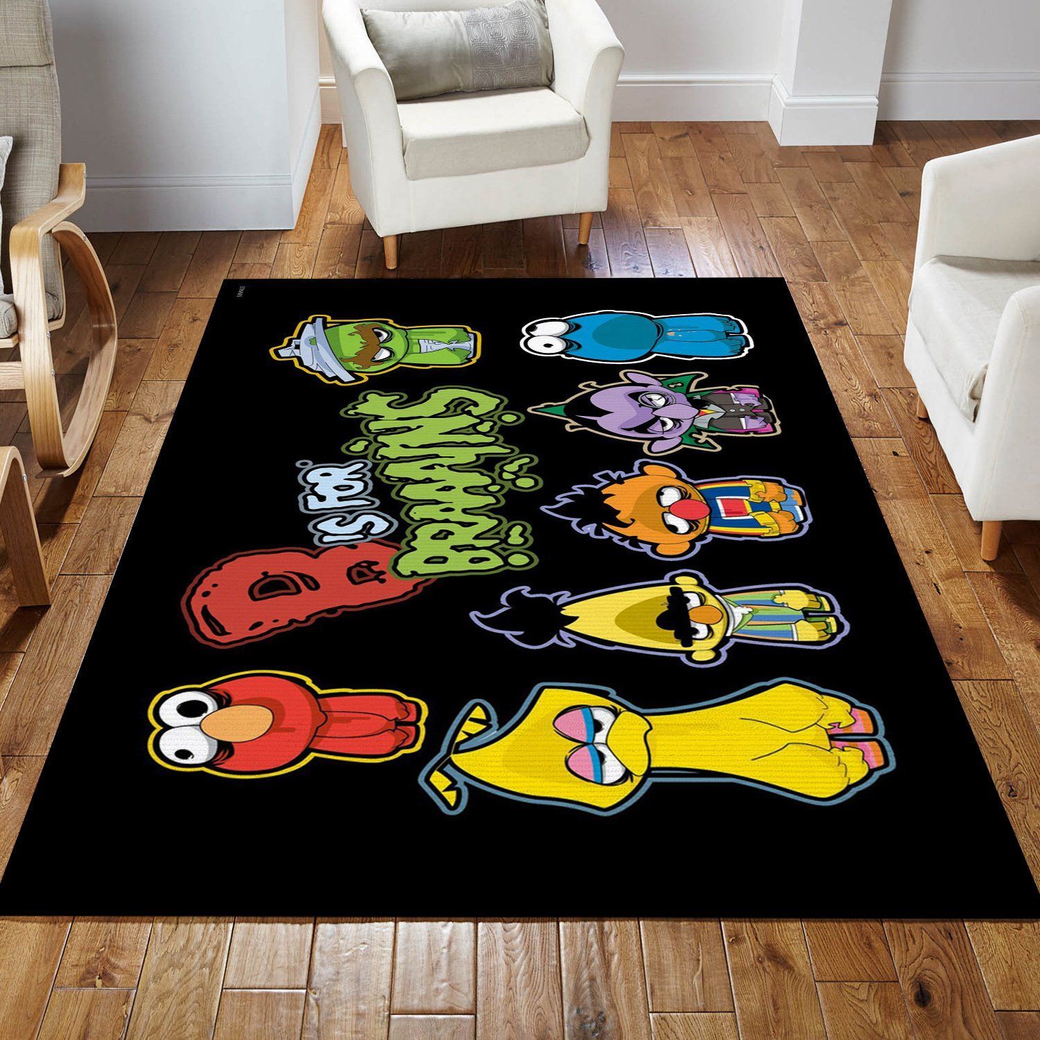 The Sesame Street Monsters Area Rug For Christmas Bedroom Rug Family Gift US Decor - Indoor Outdoor Rugs 3