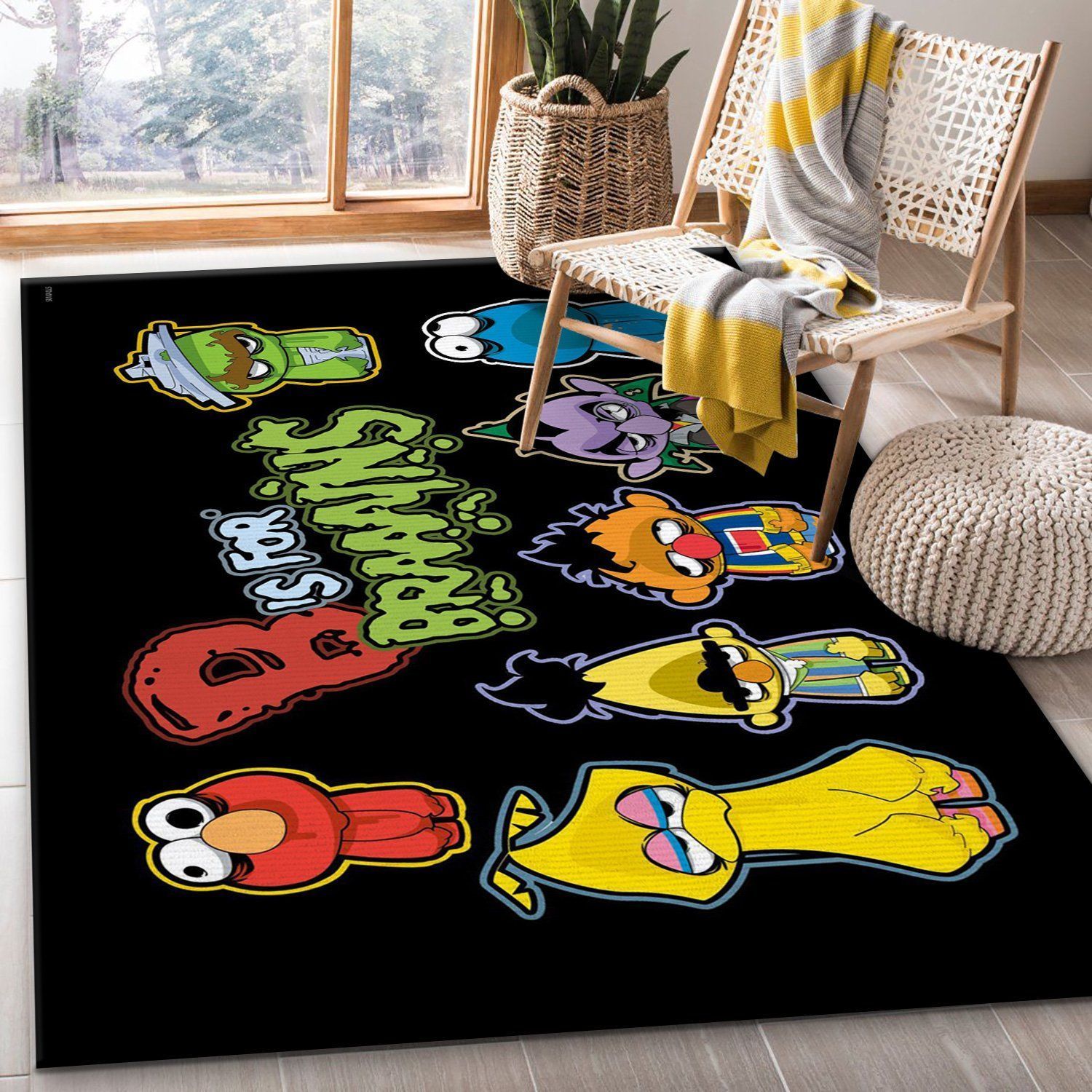 The Sesame Street Monsters Area Rug For Christmas Bedroom Rug Family Gift US Decor - Indoor Outdoor Rugs 1