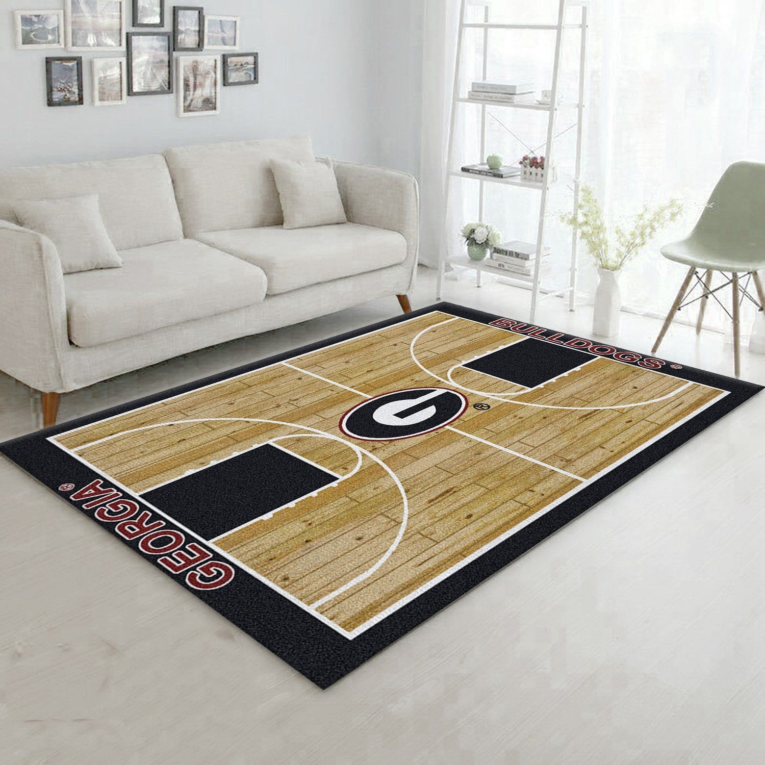 College Home Court Georgia Basketball Team Logo Area Rug, Kitchen Rug, Christmas Gift US Decor - Indoor Outdoor Rugs 2