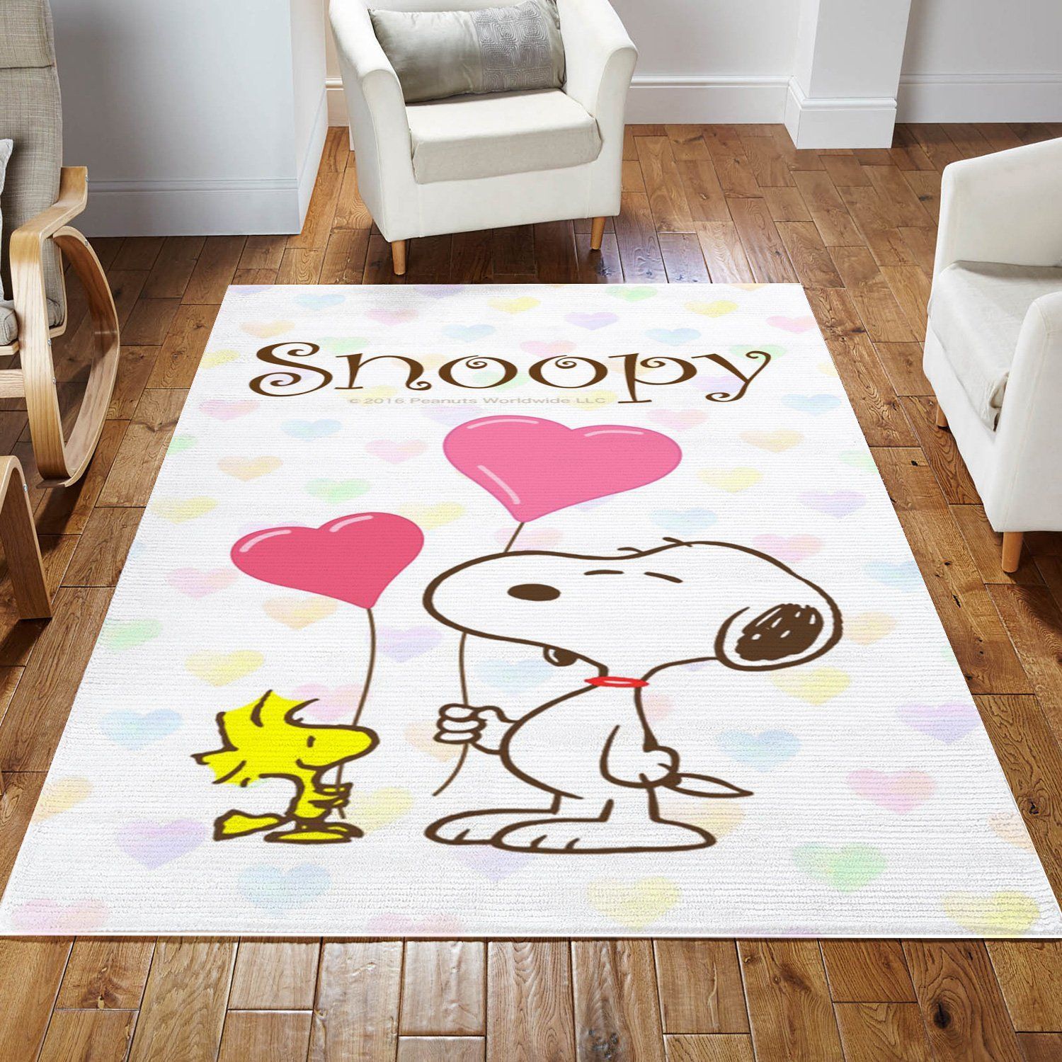 Snoopy Love Area Rug For Christmas Bedroom Rug US Gift Decor - Indoor Outdoor Rugs 3