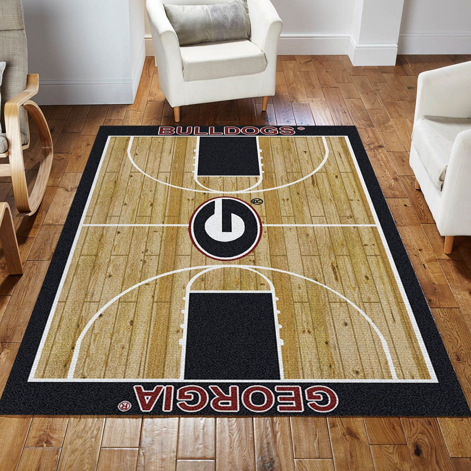 College Home Court Georgia Basketball Team Logo Area Rug, Kitchen Rug, Christmas Gift US Decor - Indoor Outdoor Rugs 3
