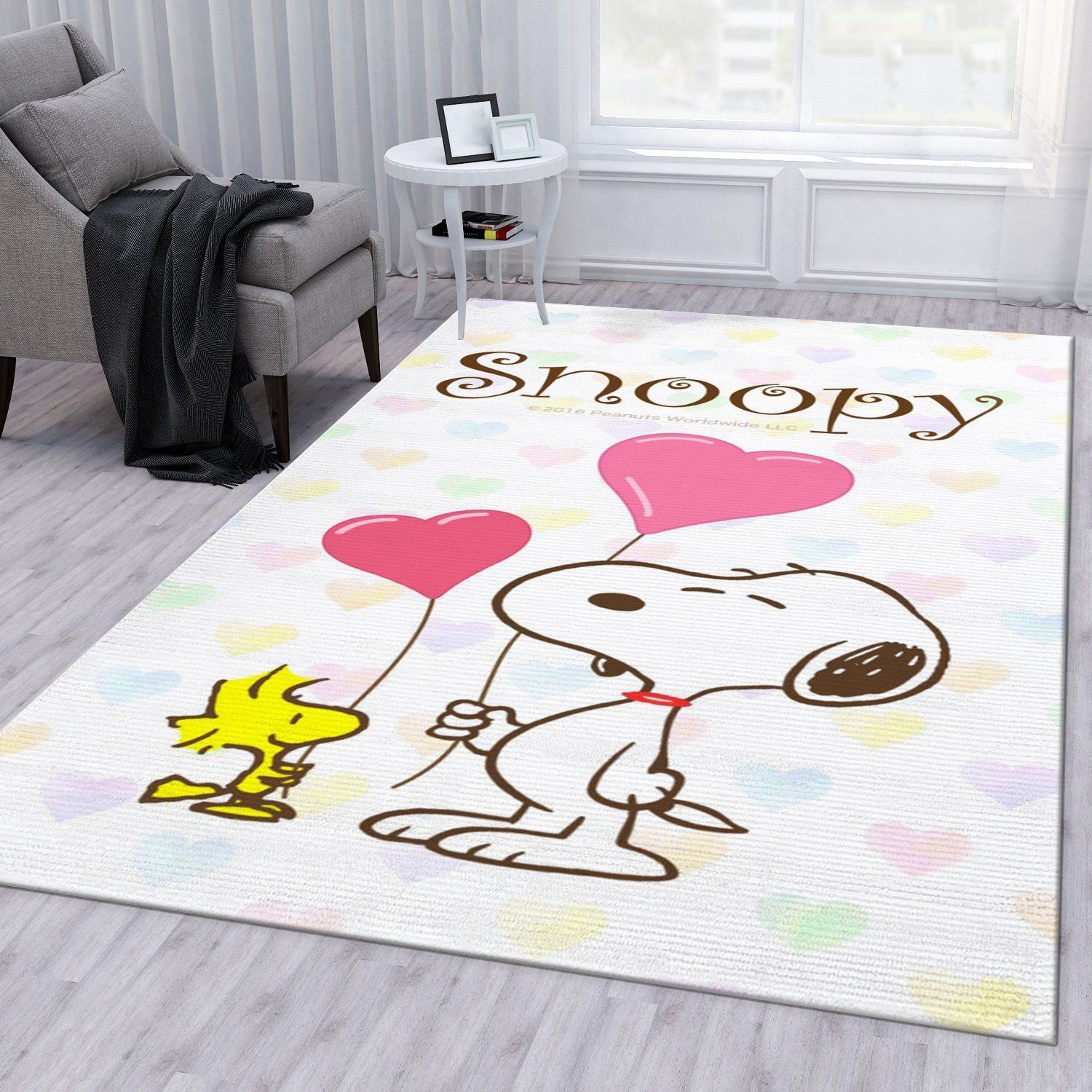 Snoopy Love Area Rug For Christmas Bedroom Rug US Gift Decor - Indoor Outdoor Rugs 1