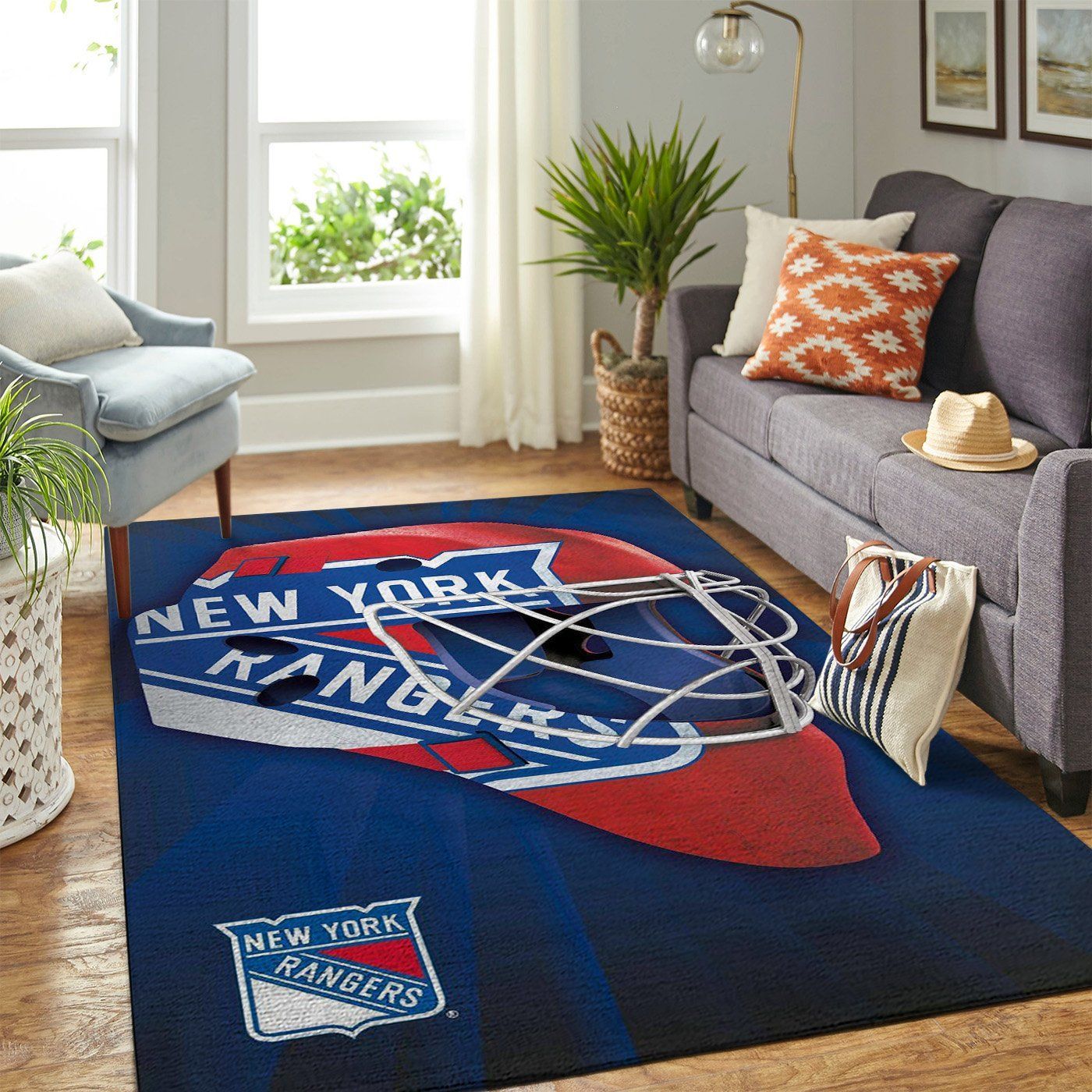New York Rangers Nhl Team Logo Style Nice Gift Home Decor Rectangle Area Rug - Indoor Outdoor Rugs 2