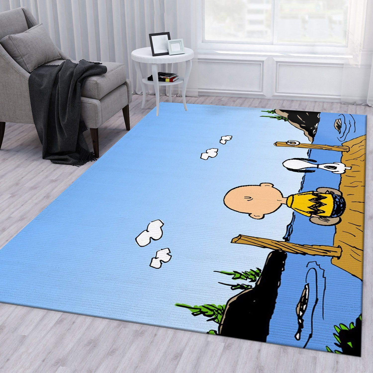 Snoopy And Charlie Brown Area Rug Bedroom Rug Family Gift US Decor - Indoor Outdoor Rugs 1