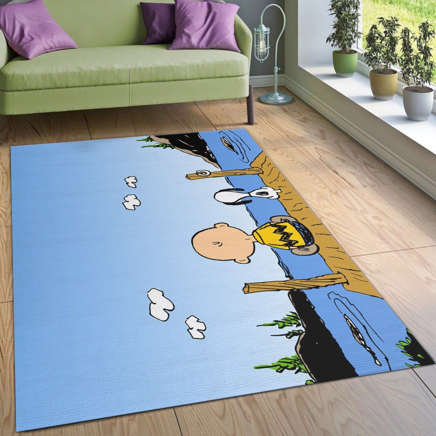 Snoopy And Charlie Brown Area Rug Bedroom Rug Family Gift US Decor - Indoor Outdoor Rugs 2