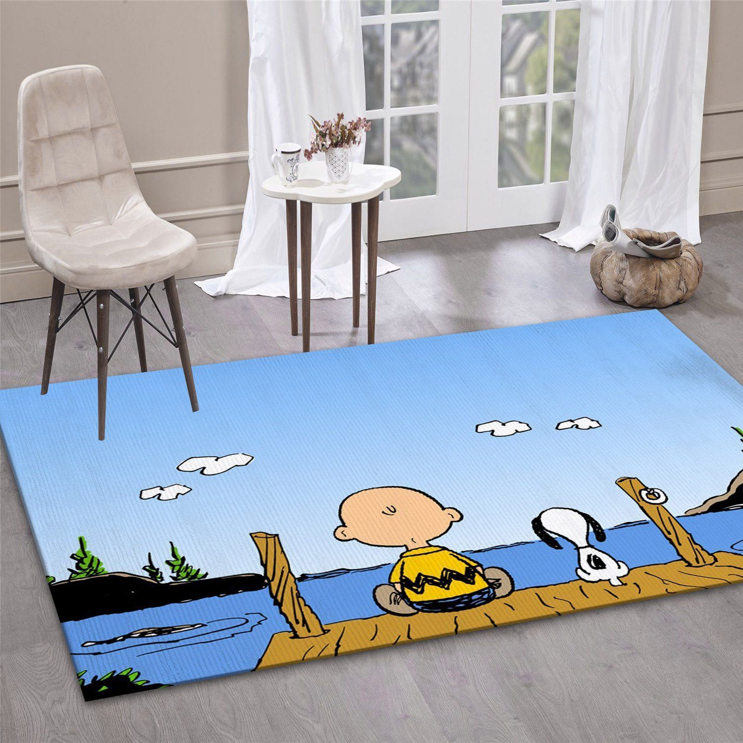 Snoopy And Charlie Brown Area Rug Bedroom Rug Family Gift US Decor - Indoor Outdoor Rugs 3