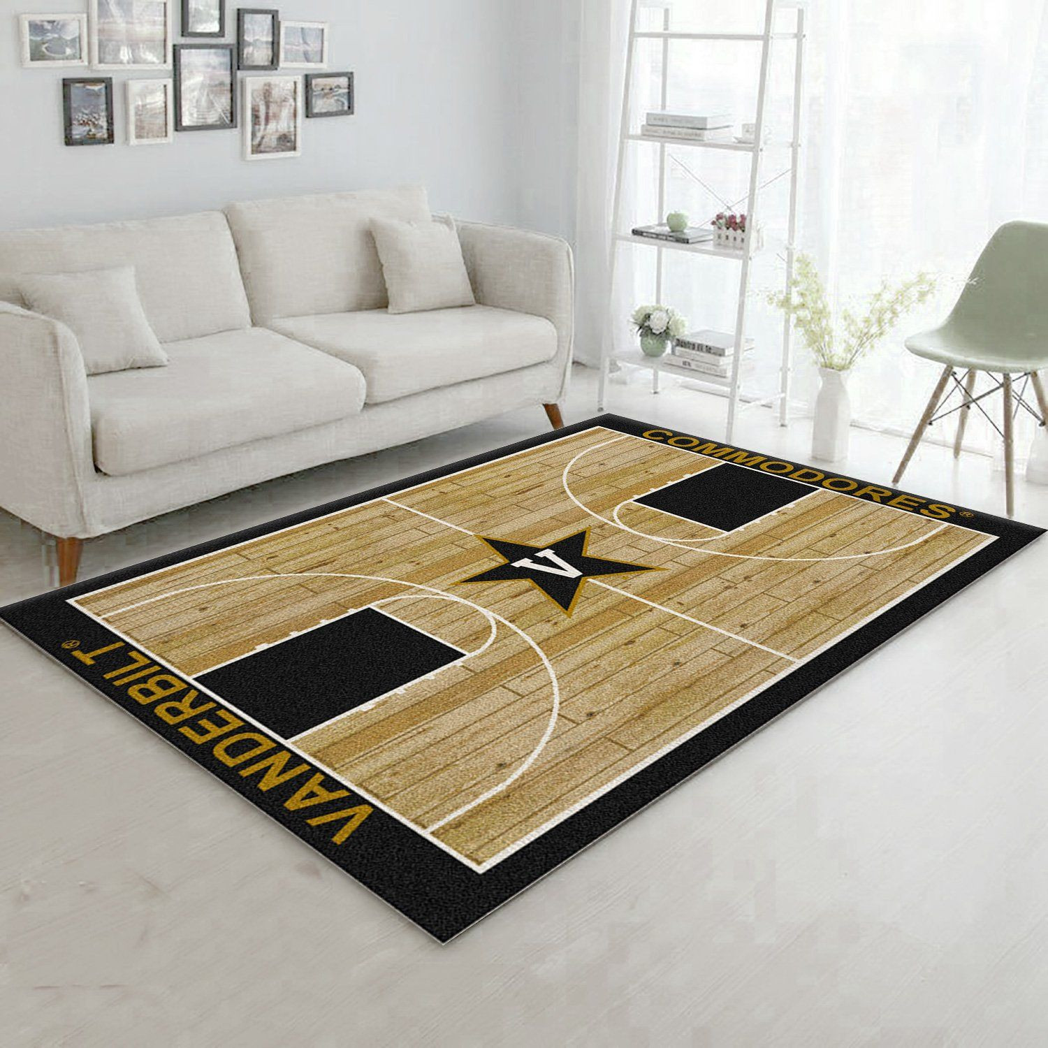 College Home Court Vanderbilt Basketball Team Logo Area Rug, Kitchen Rug, Home Decor Floor Decor - Indoor Outdoor Rugs 3