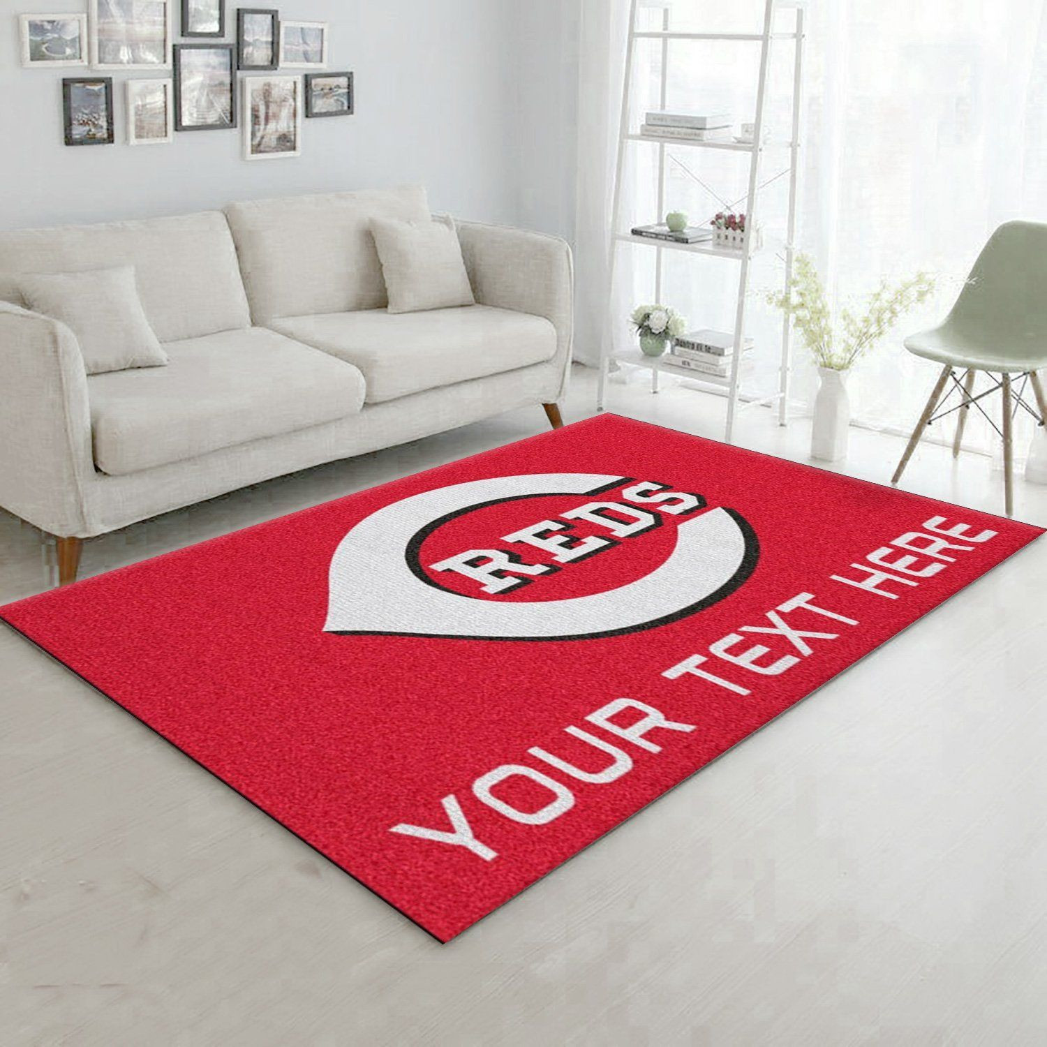 Customizable Cincinnati Reds Personalized Accent Rug MLB Area Rug, Living Room Rug, Home Decor Floor Decor - Indoor Outdoor Rugs 2