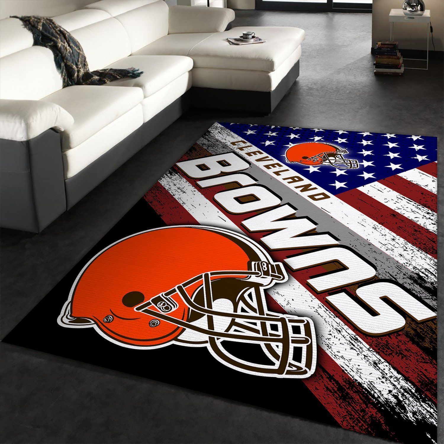 Cleveland Browns NFL Team Logo American Style Nice Gift Home Decor Rectangle Area Rug Rugs For Living Room - Indoor Outdoor Rugs 1