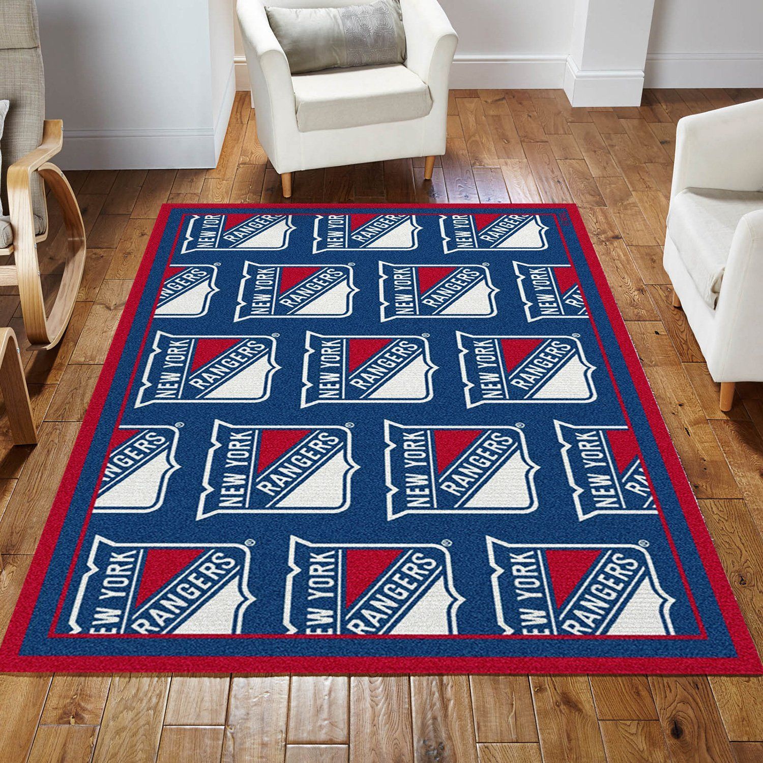 Nhl Repeat New York Rangers Area Rug, Living Room Rug, Home US Decor - Indoor Outdoor Rugs 3