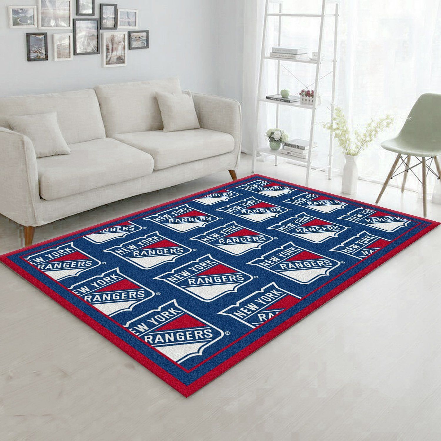 Nhl Repeat New York Rangers Area Rug, Living Room Rug, Home US Decor - Indoor Outdoor Rugs 2