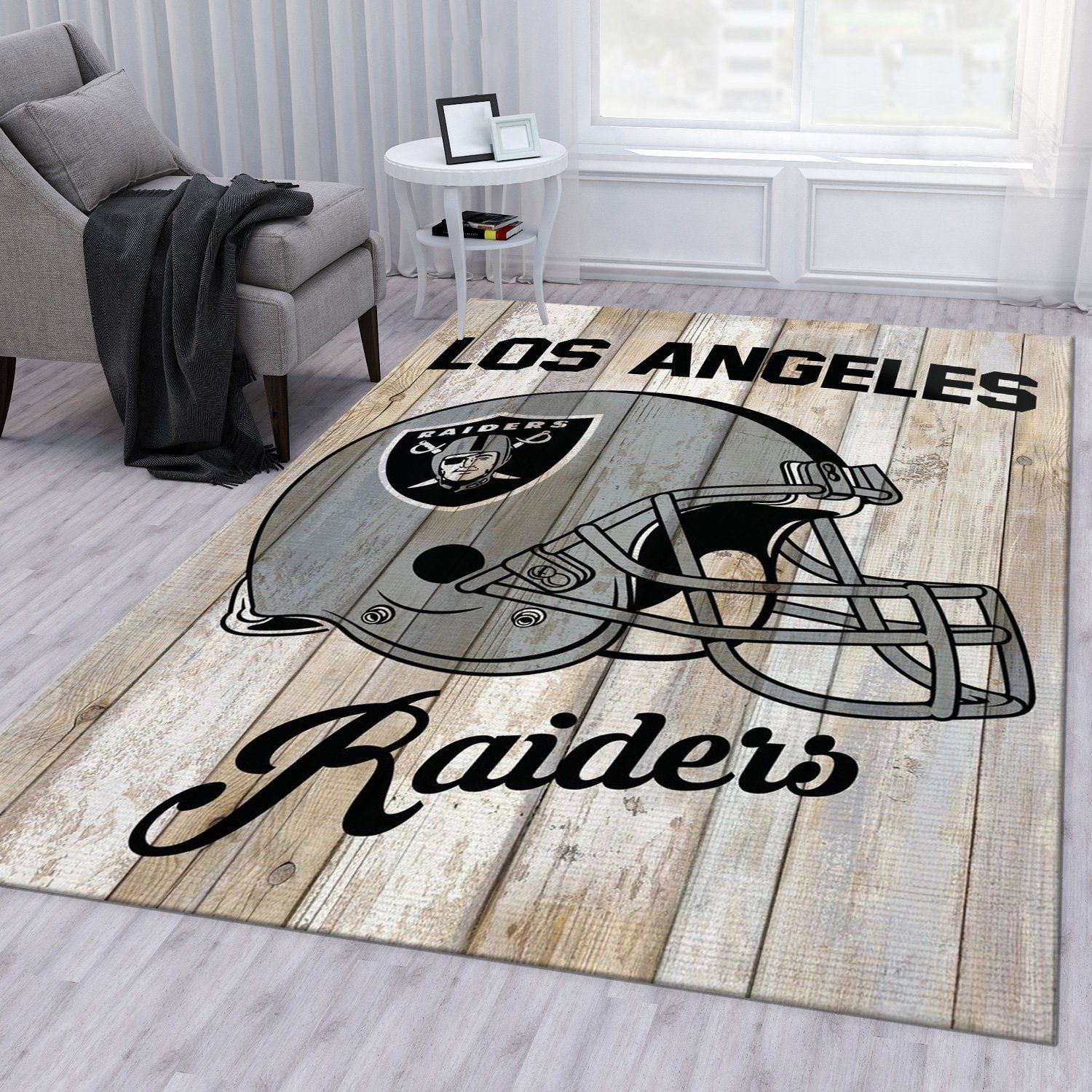 Los Angeles Raiders Helmet Nfl Area Rug Living Room Rug US Gift Decor - Indoor Outdoor Rugs 1