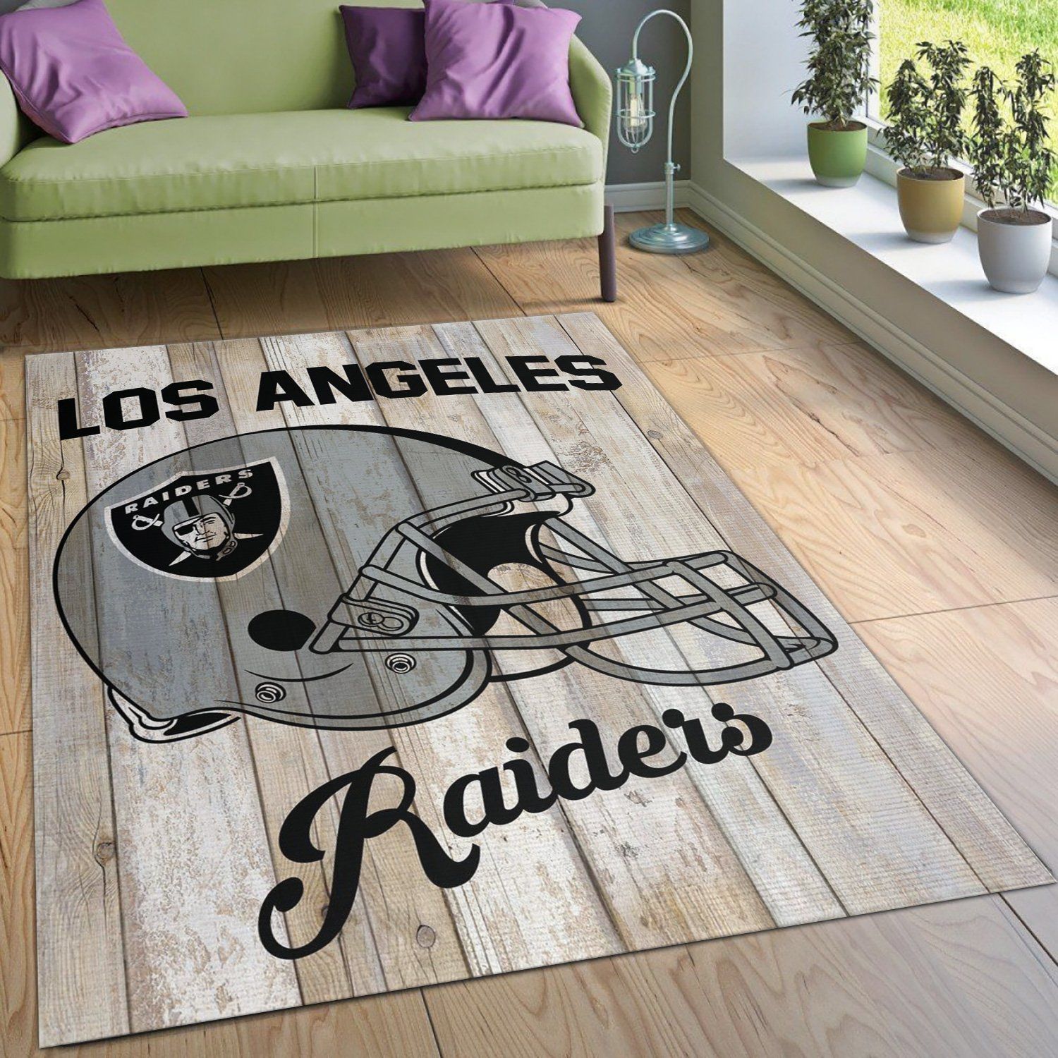 Los Angeles Raiders Helmet Nfl Area Rug Living Room Rug US Gift Decor - Indoor Outdoor Rugs 3