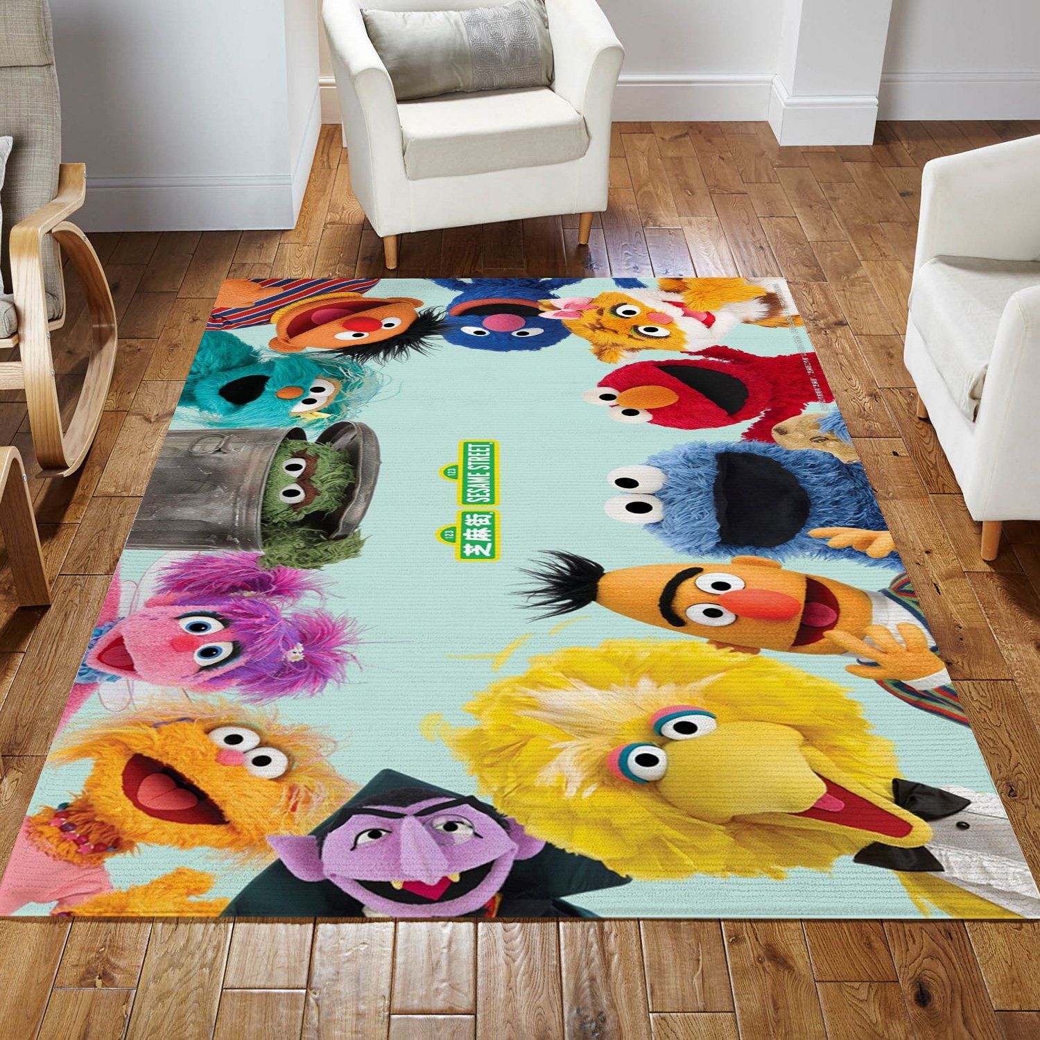 Sesame Street 5 Area Rug For Christmas Living Room Rug Family Gift US Decor - Indoor Outdoor Rugs 3