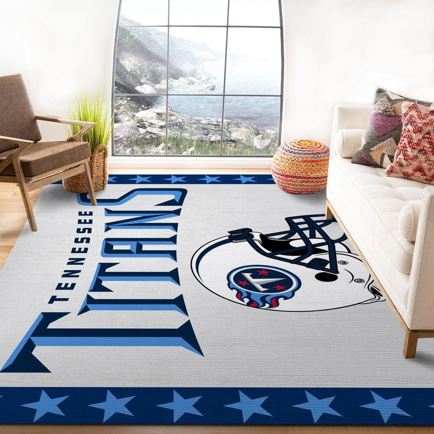 Tennessee Titans Banner Nfl Logo Area Rug For Gift Living Room Rug US Gift Decor - Indoor Outdoor Rugs 2