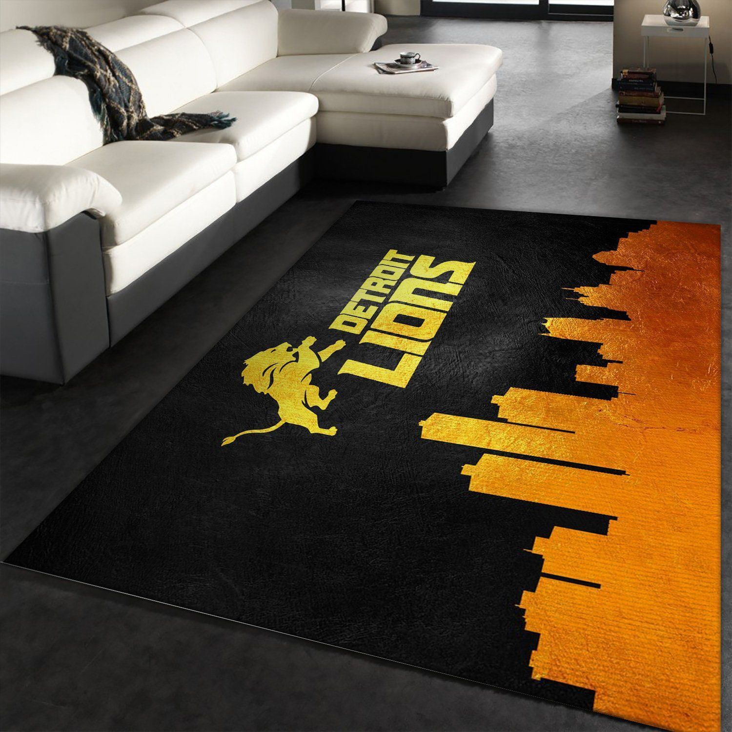 Detroit Lions Skyline NFL Area Rug, Living Room Rug, Home Decor Floor Decor - Indoor Outdoor Rugs 1