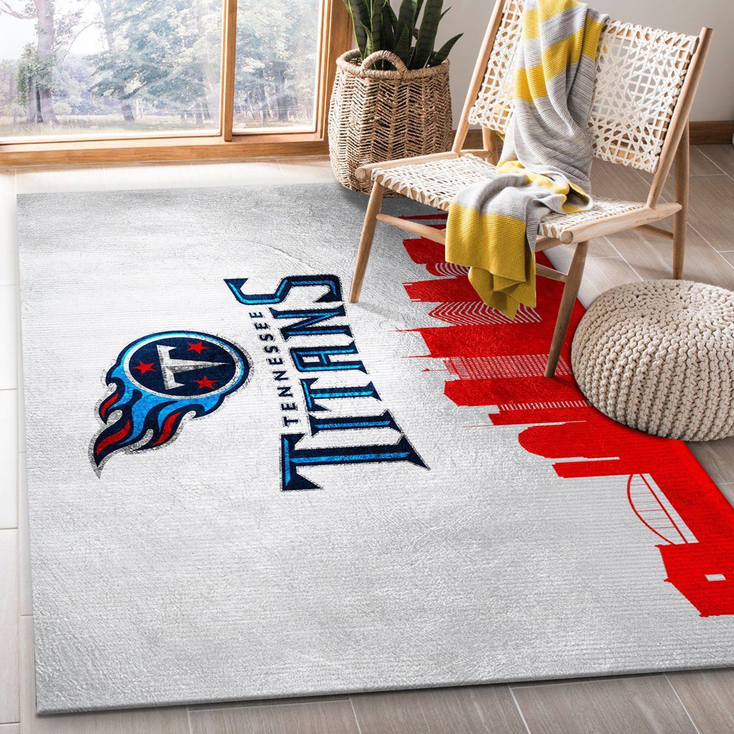 Tennessee Titans Skyline NFL Area Rug For Christmas, Bedroom, Family Gift US Decor - Indoor Outdoor Rugs 2