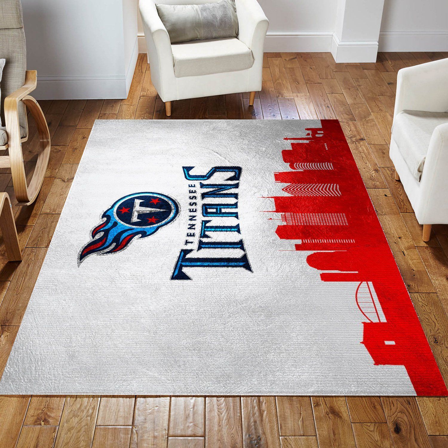 Tennessee Titans Skyline NFL Area Rug For Christmas, Bedroom, Family Gift US Decor - Indoor Outdoor Rugs 3