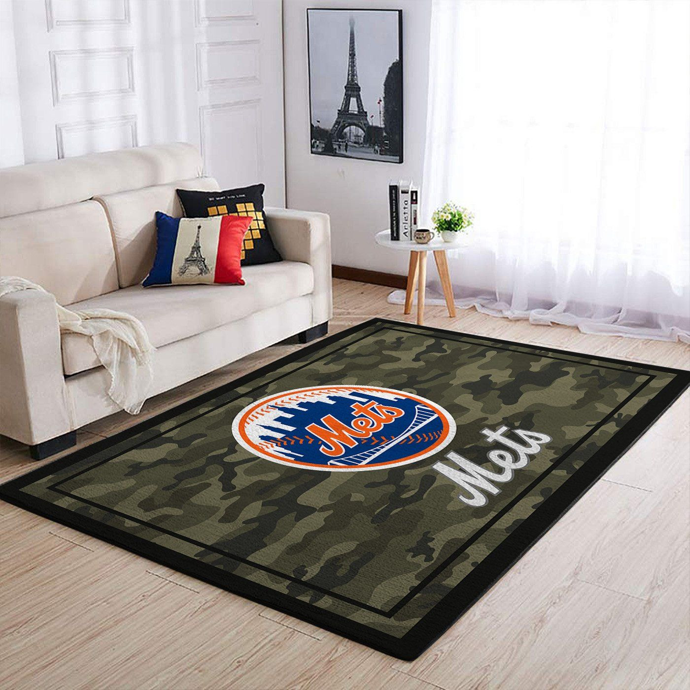 New York Mets Mlb Team Logo Camo Style Nice Gift Home Decor Rectangle Area Rug - Indoor Outdoor Rugs 2