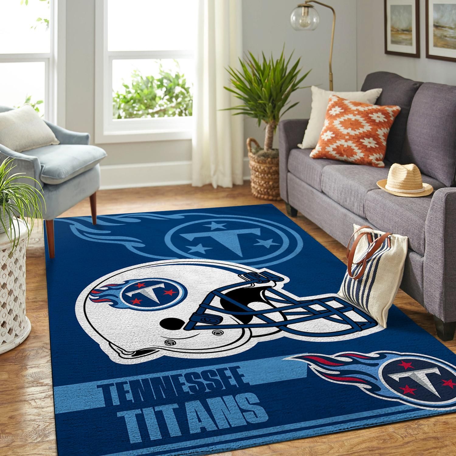 Tennessee Titans Nfl Team Logo Helmet Nice Gift Home Decor Rectangle Area Rug - Indoor Outdoor Rugs 2