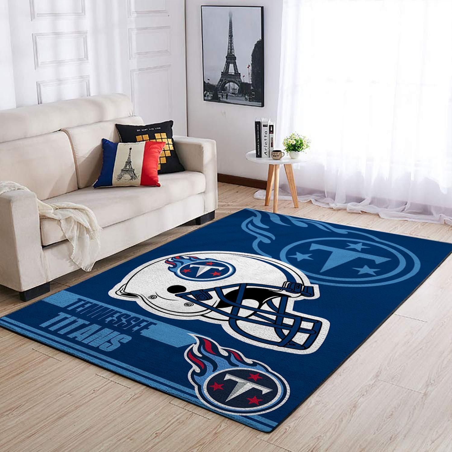 Tennessee Titans Nfl Team Logo Helmet Nice Gift Home Decor Rectangle Area Rug - Indoor Outdoor Rugs 1