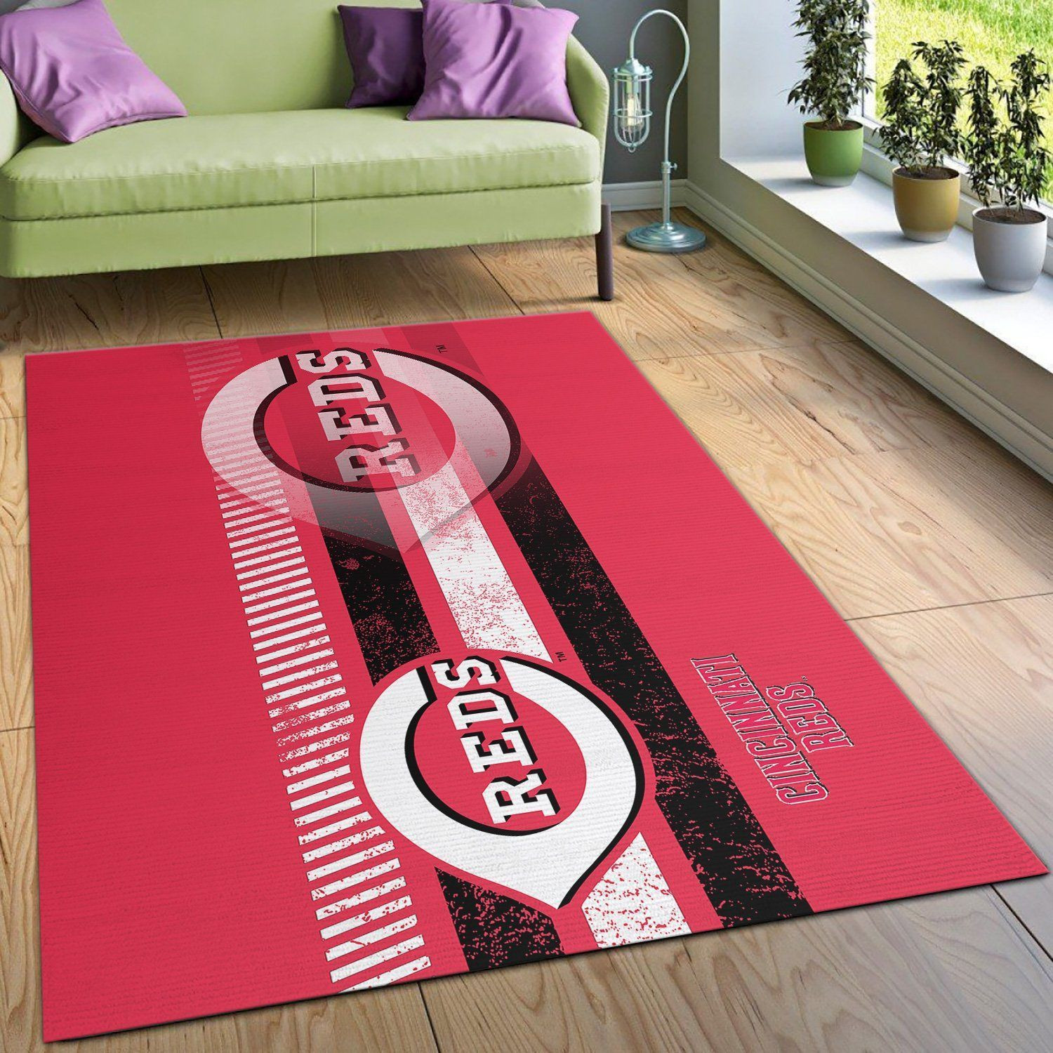 Cincinnati Reds MLB Rug Room Carpet Sport Custom Area Floor Home Decor - Indoor Outdoor Rugs 2