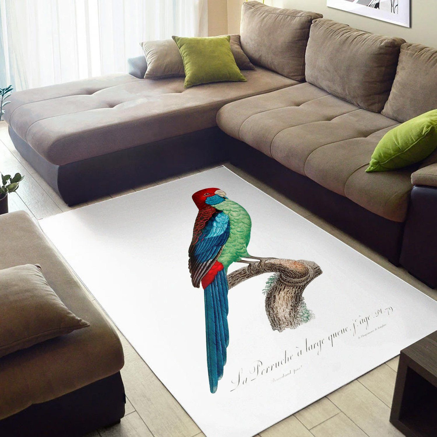 Broad Tailed Parrot Carpet Living Room, Room Decor, Floor Decor Home Decor - Indoor Outdoor Rugs 2