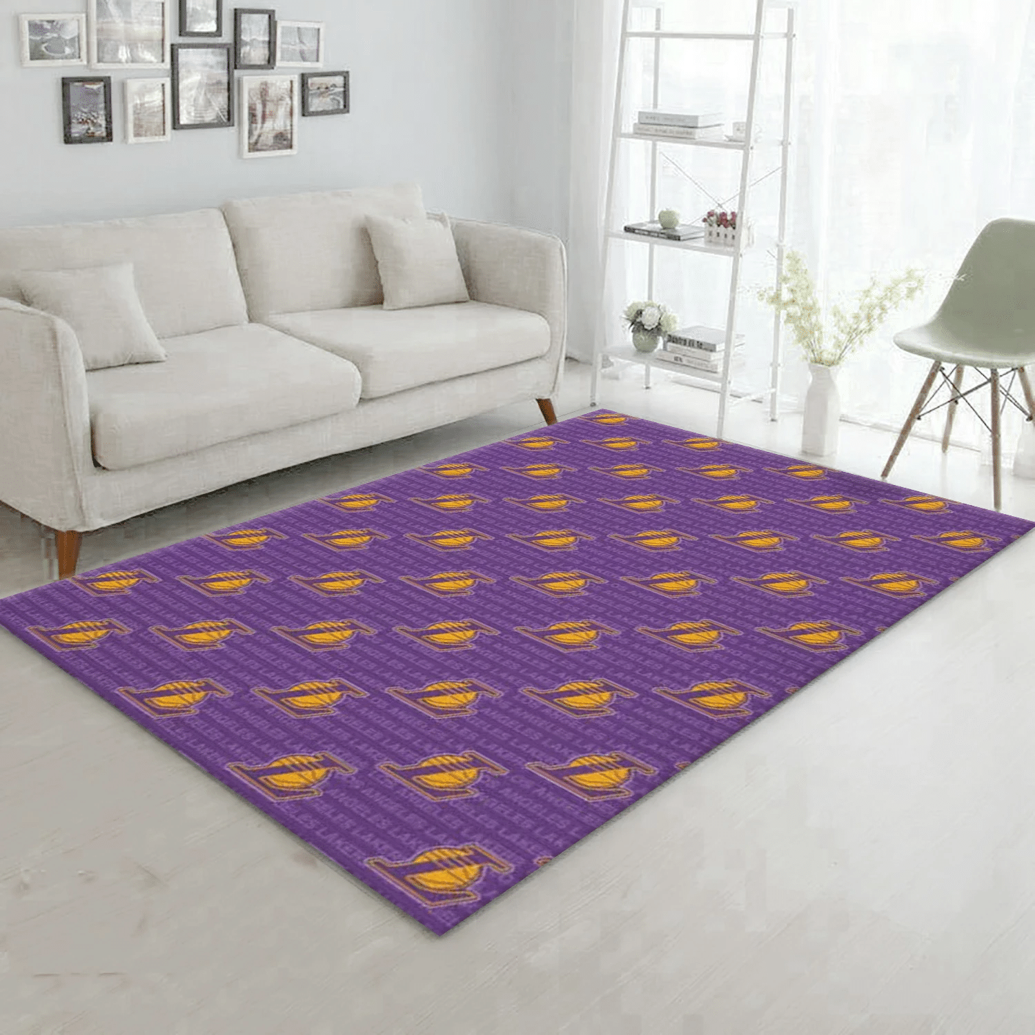 Los Angeles Lakers Patterns 1 Reangle Area Rug, Bedroom Rug - Family Gift US Decor - Indoor Outdoor Rugs 1