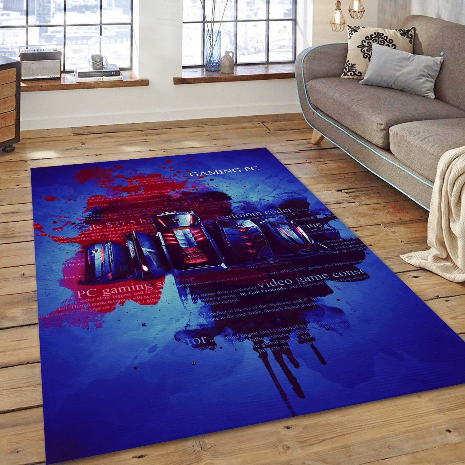 Gaming Pc Gaming Weapon Area Rug Carpet, Living Room Rug - Christmas Gift US Decor - Indoor Outdoor Rugs 2