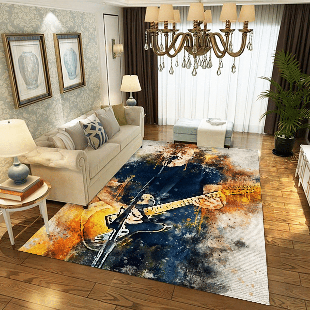 David Gilmour Pink Floyd Music Area Rug, Living Room Rug - Home Decor - Indoor Outdoor Rugs 3