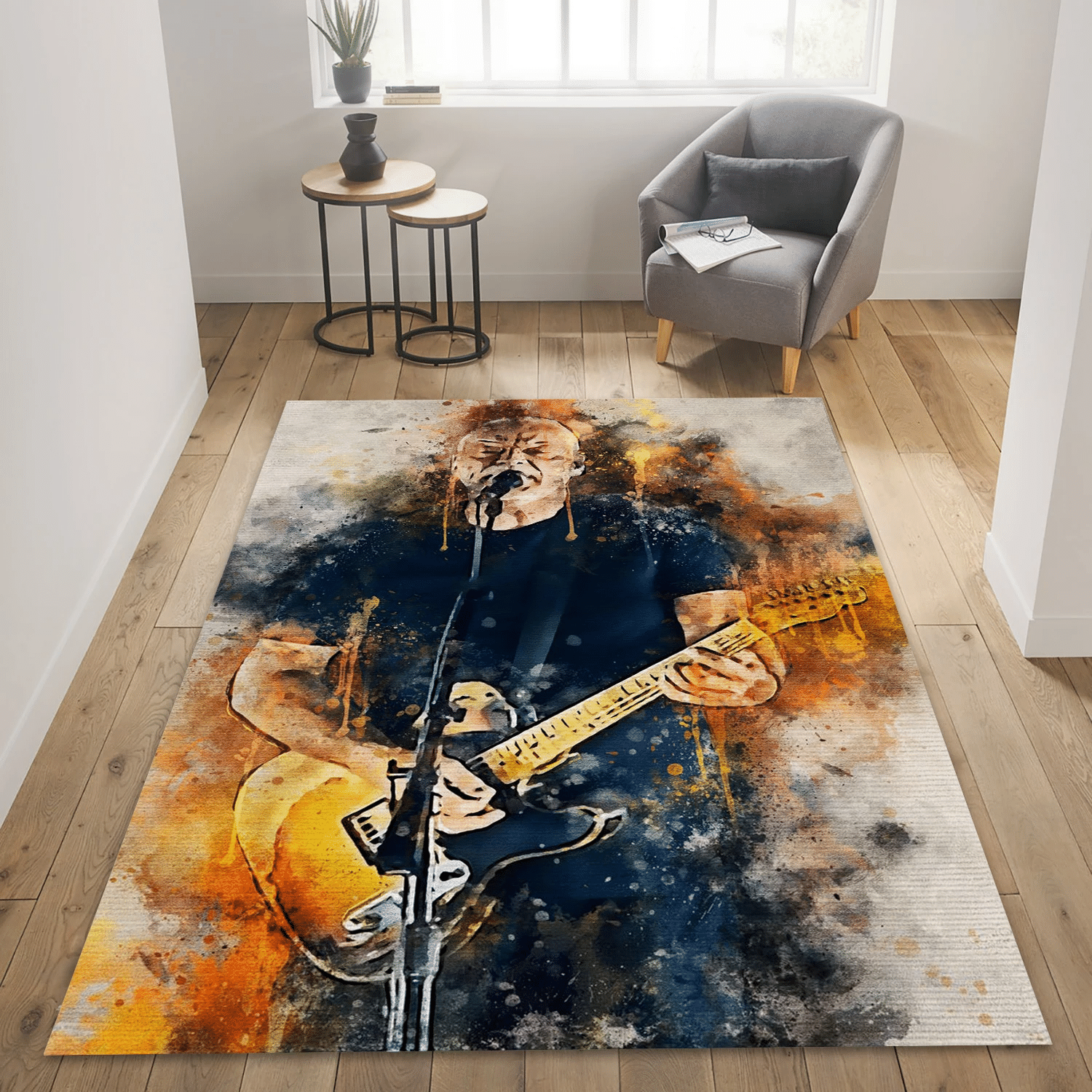 David Gilmour Pink Floyd Music Area Rug, Living Room Rug - Home Decor - Indoor Outdoor Rugs 2
