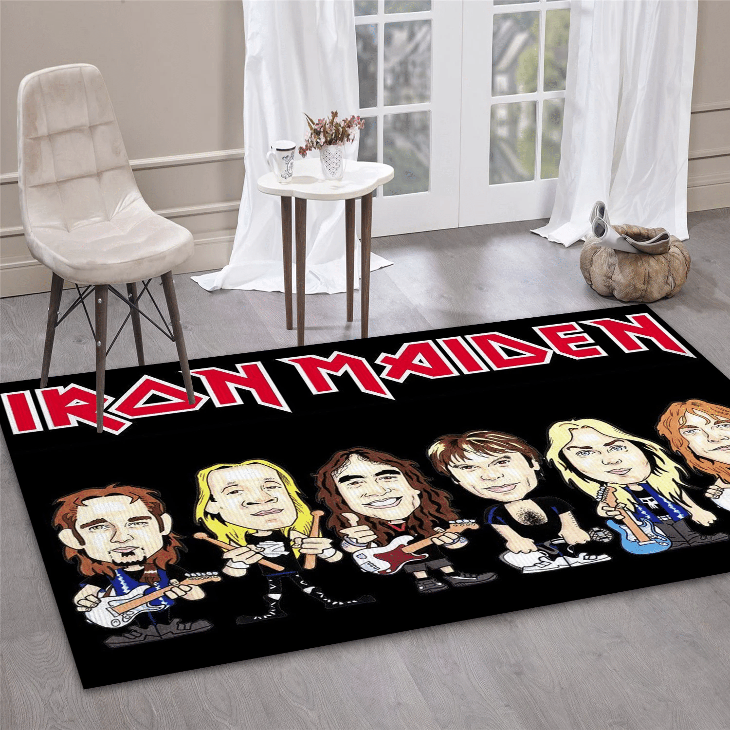 Iron Maiden Chibi Music Band Music Area Rug, Living Room  Rug - Christmas Gift US Decor - Indoor Outdoor Rugs 1