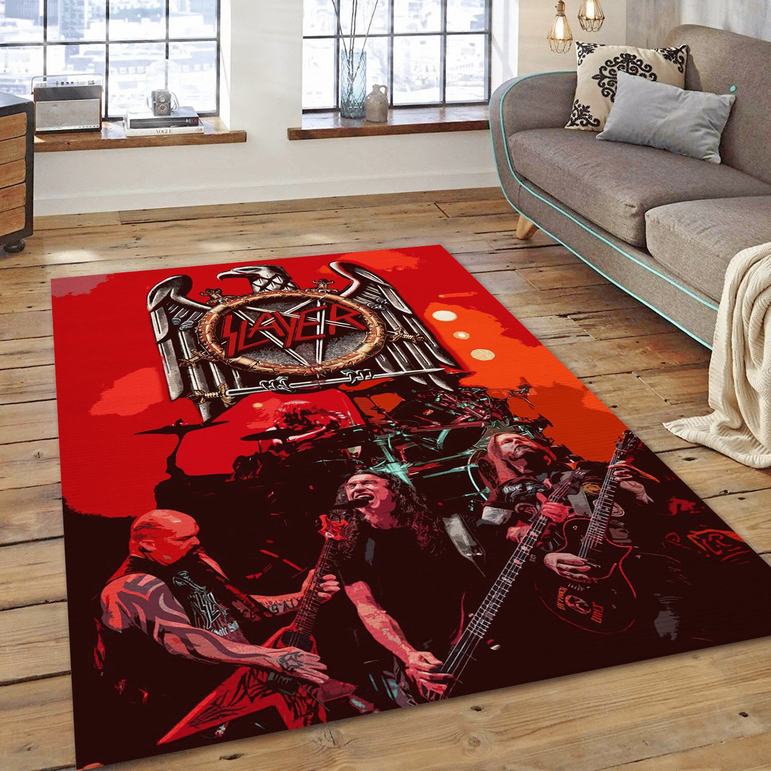 Slayer Band Music Area Rug, Living Room Rug - Family Gift US Decor - Indoor Outdoor Rugs 1