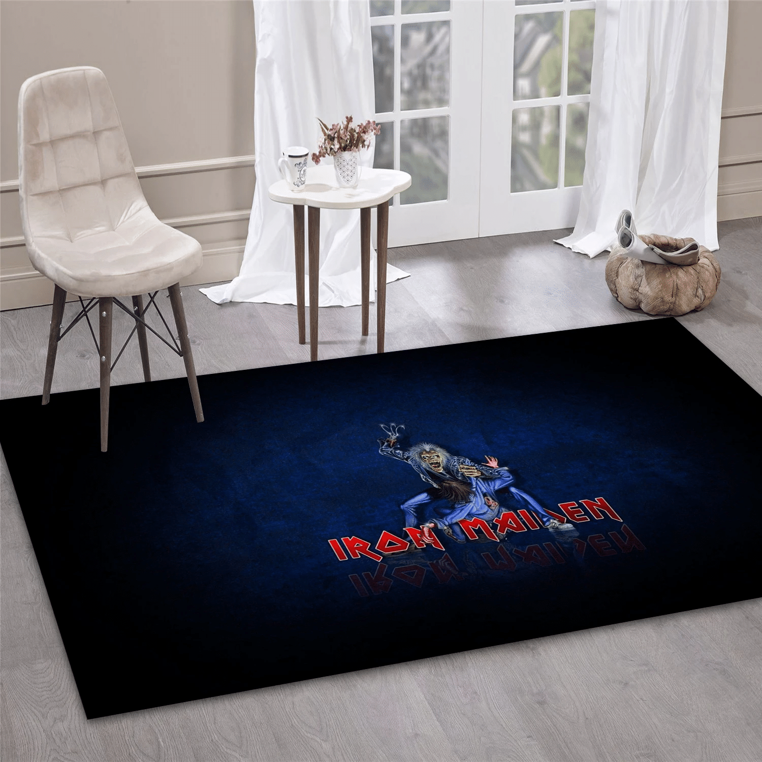 Iron Maiden Logo Music Area Rug, Living Room  Rug - US Gift Decor - Indoor Outdoor Rugs 1