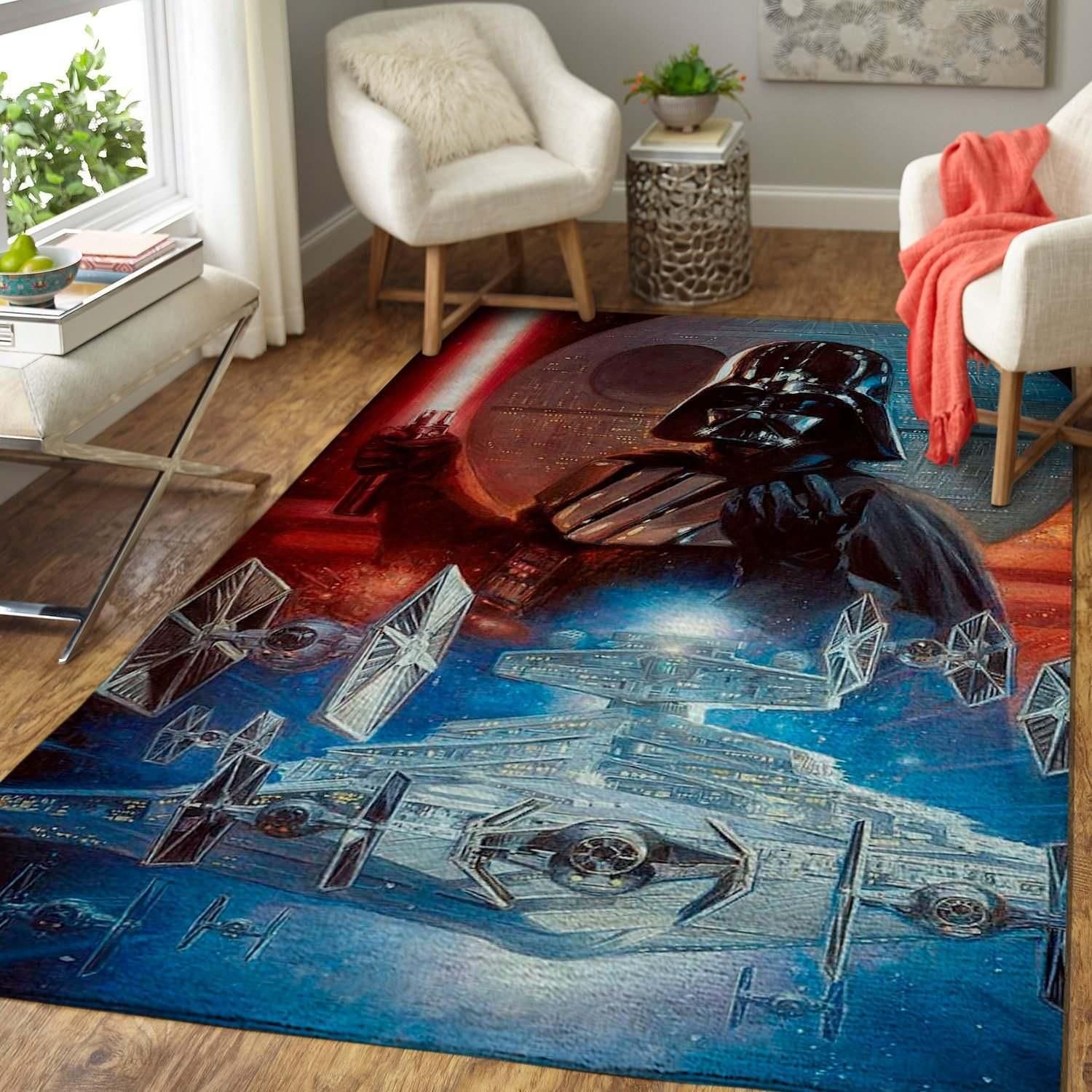 Star Wars Legends Death Star & Darth Vader Area Rug Floor Home Decor - Indoor Outdoor Rugs 1