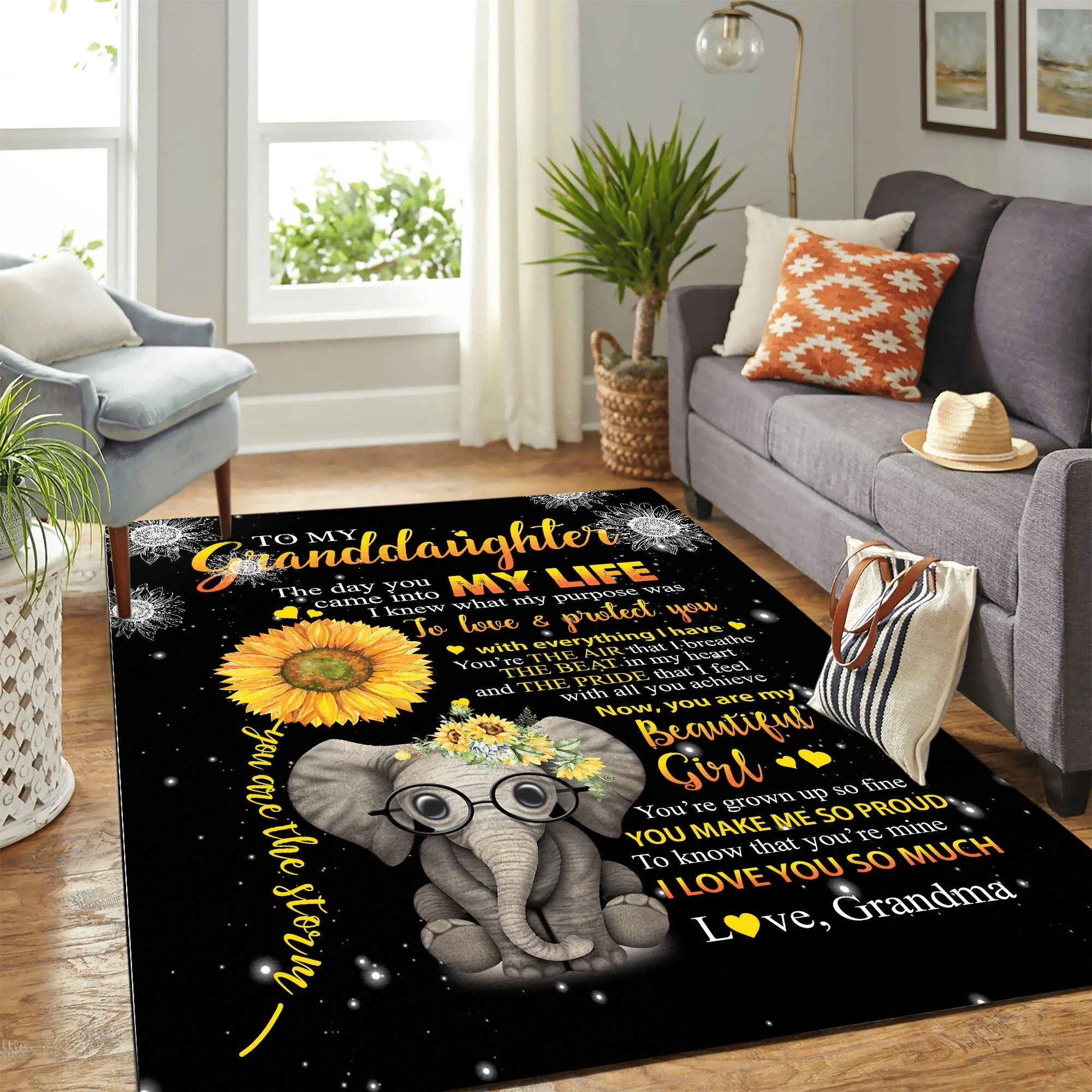 Elephant Sunflower Quilt Mk Carpet Area Rug Chrismas Gift - Indoor Outdoor Rugs 1