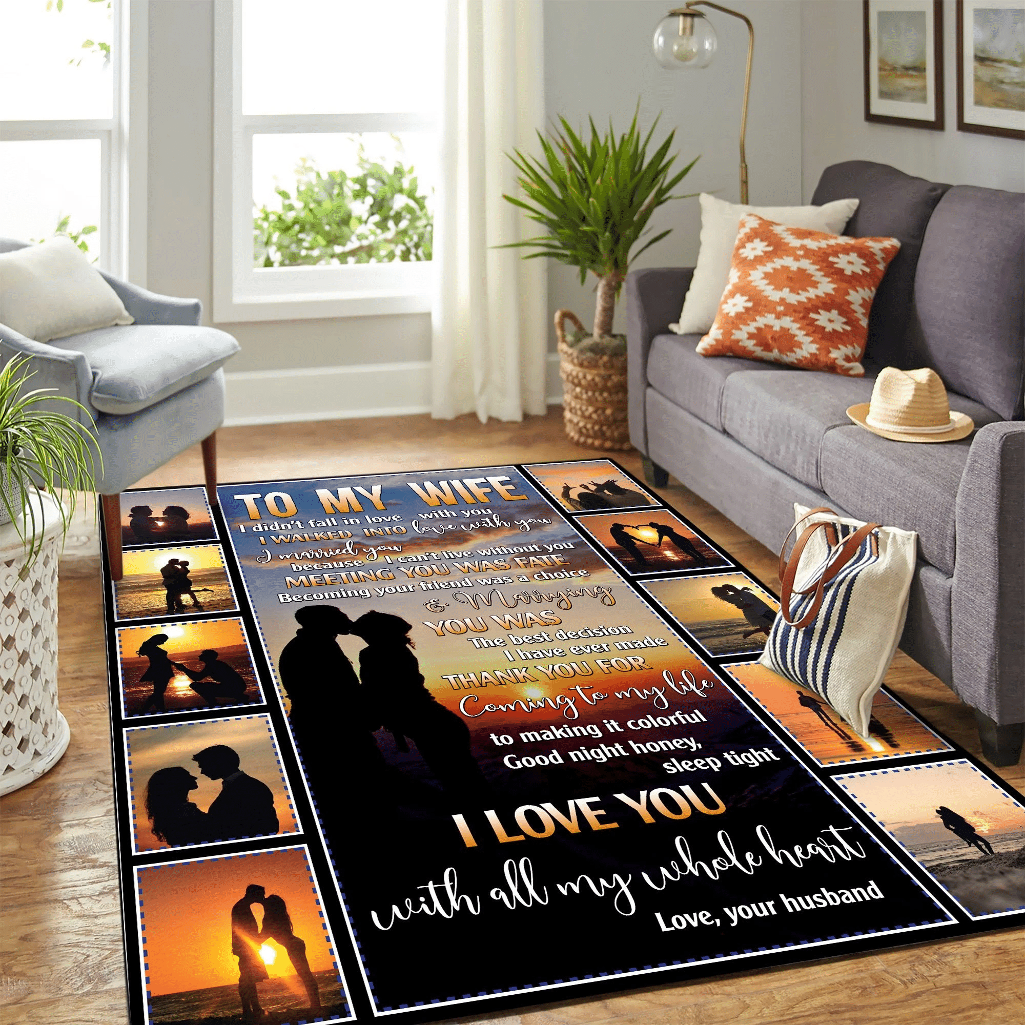 To My Wife I Love You Mk Carpet Area Rug Chrismas Gift - Indoor Outdoor Rugs 1