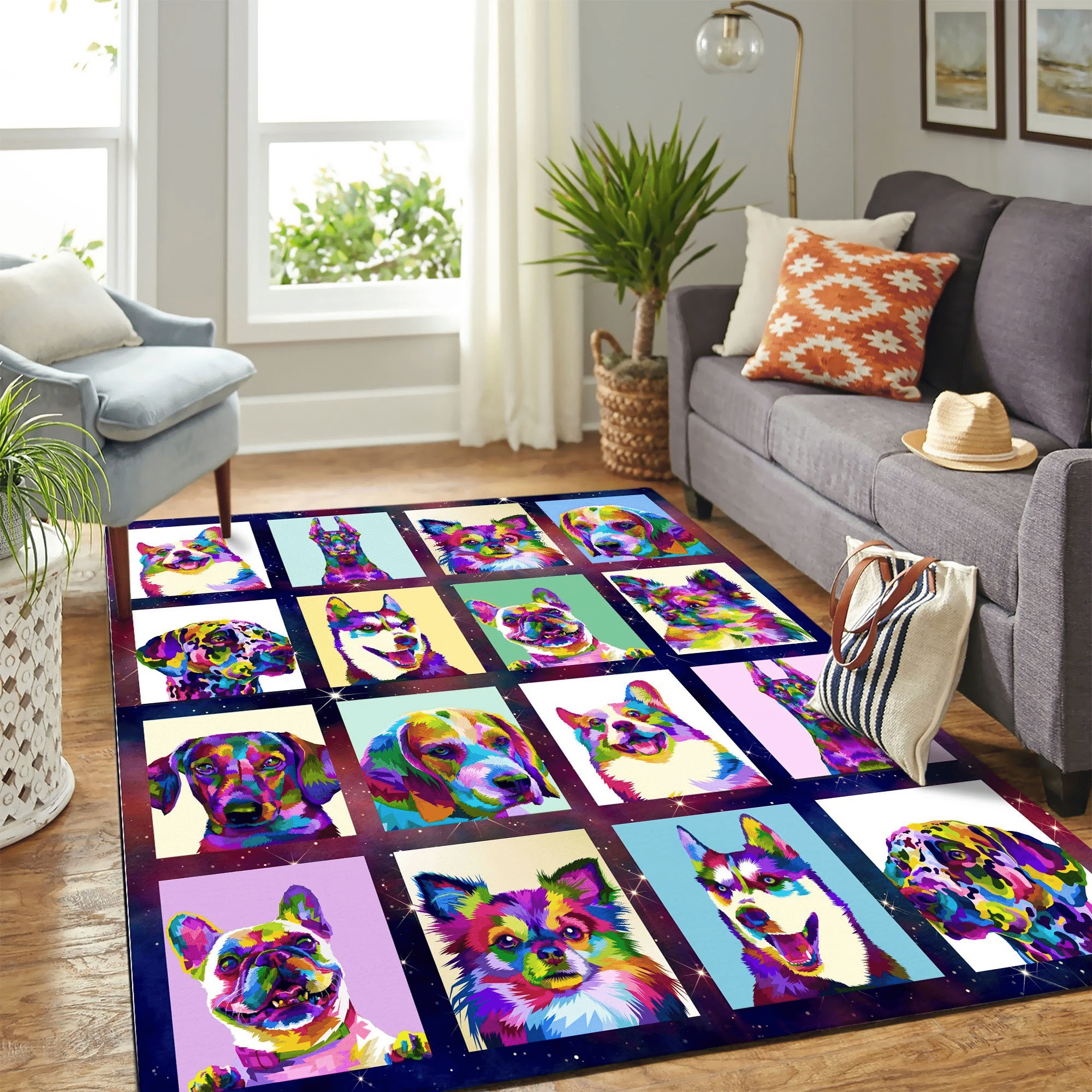 Colours Dogs Mk Carpet Area Rug Chrismas Gift - Indoor Outdoor Rugs 1