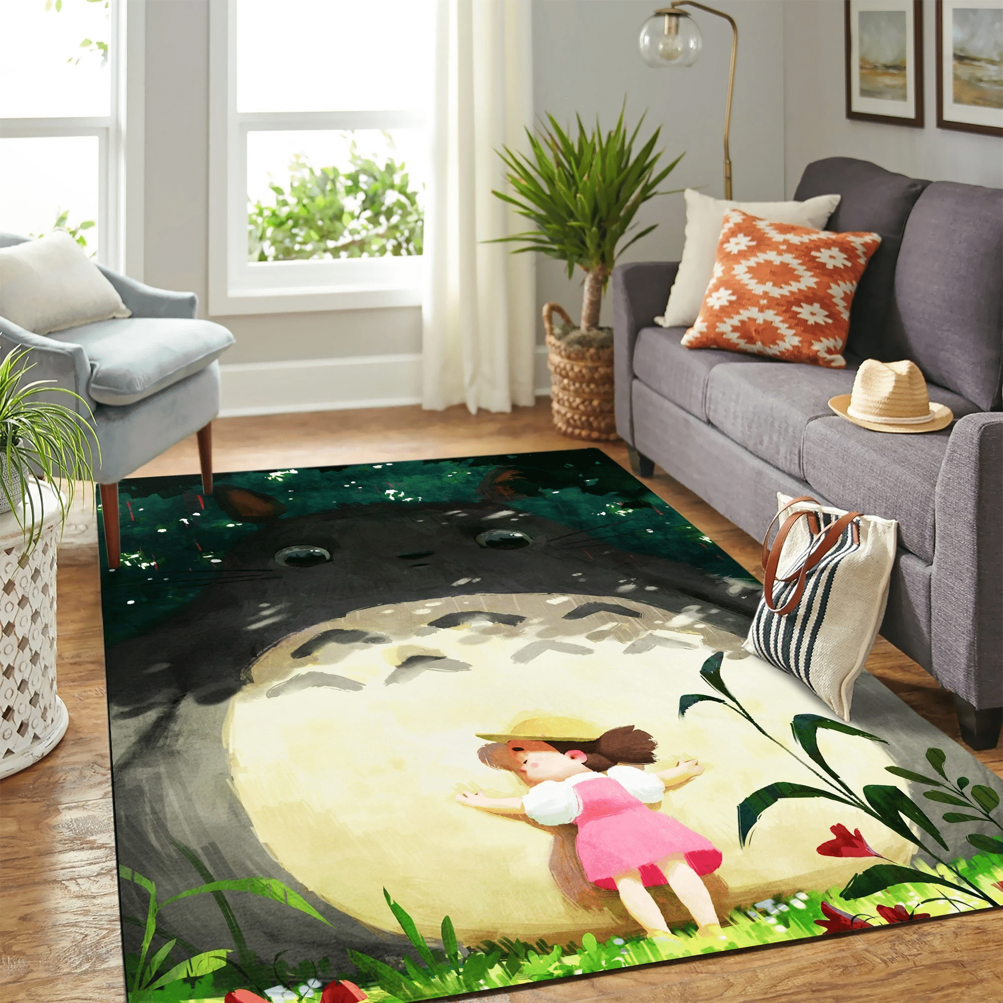 Totoro Hug Carpet Rug Chrismas Gift - Indoor Outdoor Rugs 1