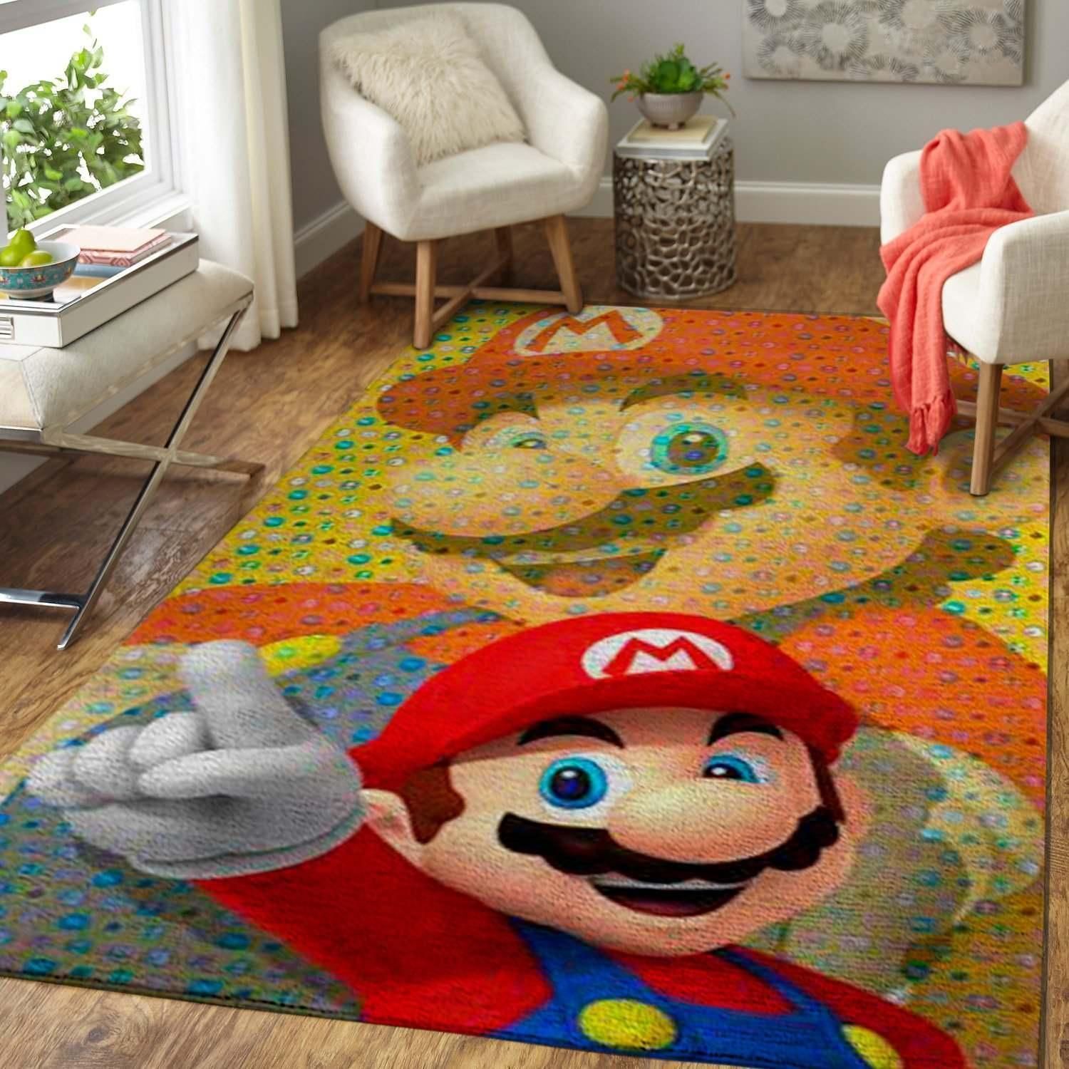 Videogame Fans Mario Video Game Area Rug Chrismas Gift - Indoor Outdoor Rugs 1