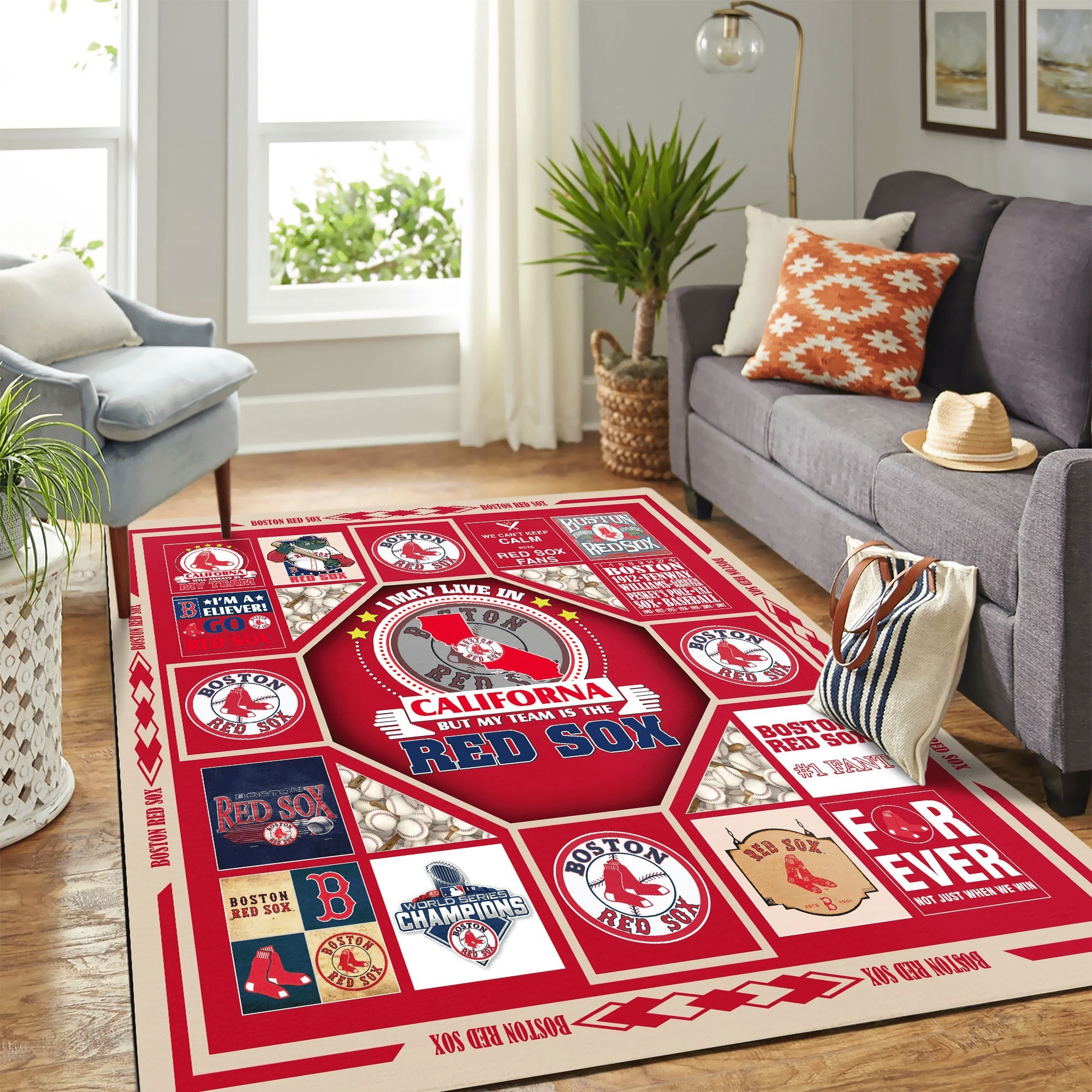 Quilt Red Sox Mk Carpet Area Rug Chrismas Gift - Indoor Outdoor Rugs 1