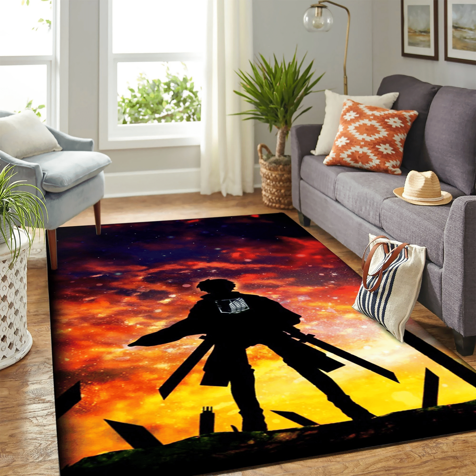 Eren Yeager Attack On Titan Carpet Floor Area Rug Chrismas Gift - Indoor Outdoor Rugs 1