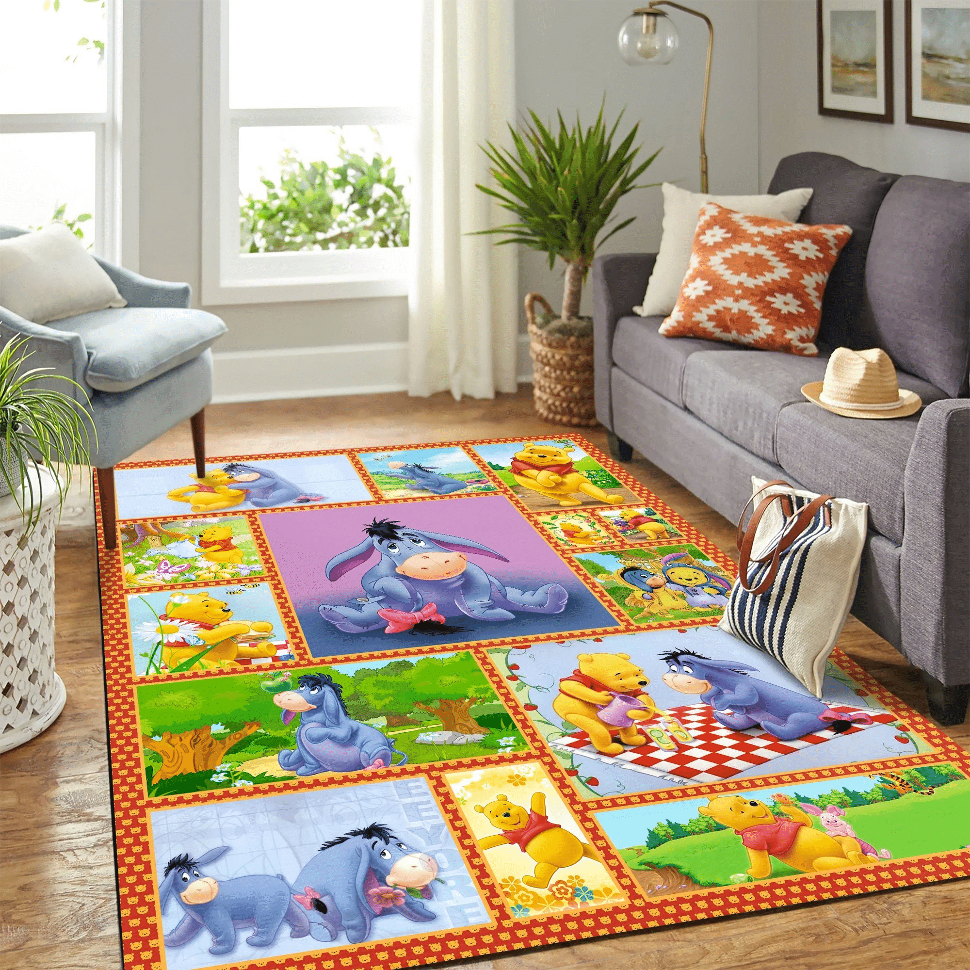 Pooh And Eeyore Carpet Floor Area Rug Chrismas Gift - Indoor Outdoor Rugs 1
