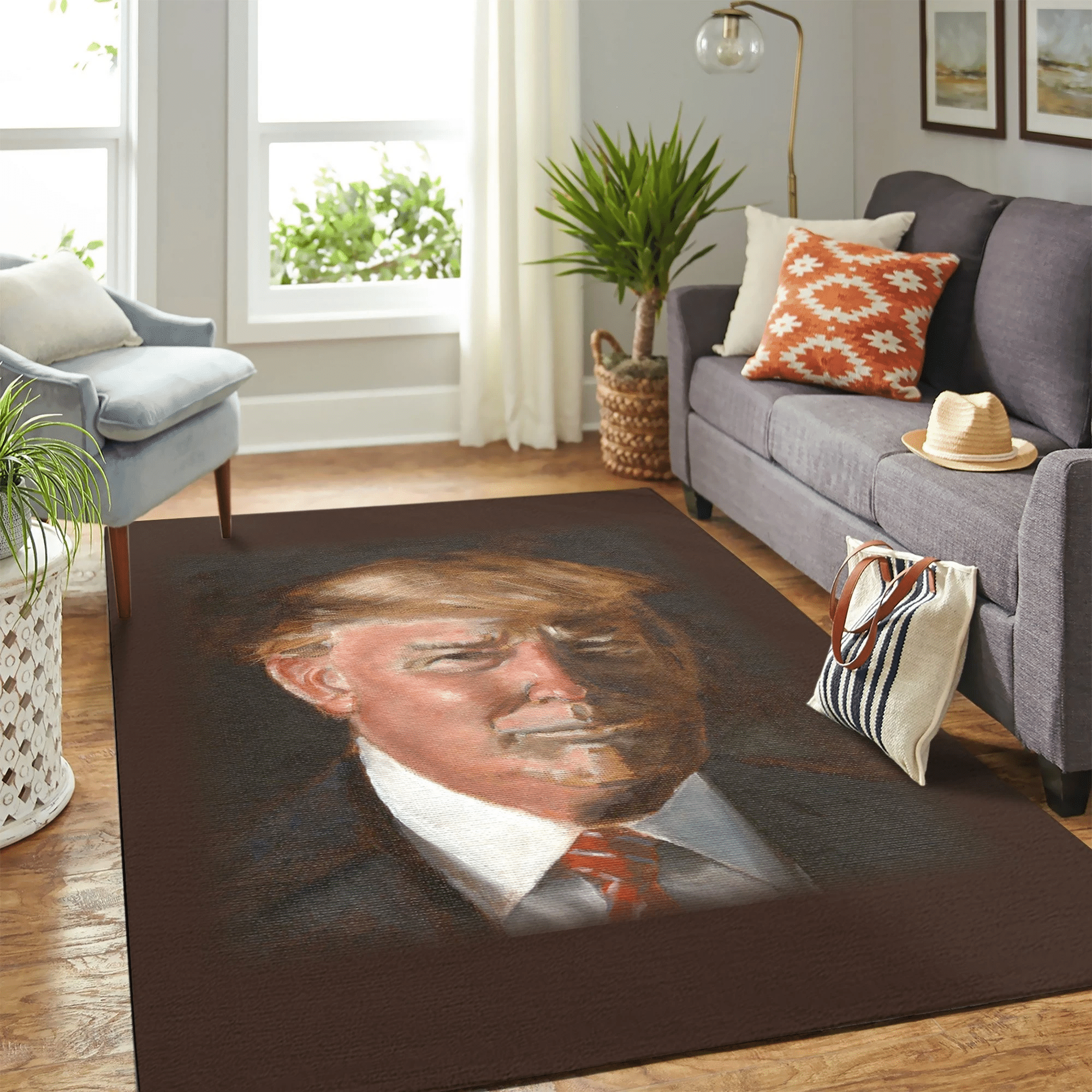 Donal Trump Carpet Floor Area Rug Chrismas Gift - Indoor Outdoor Rugs 1