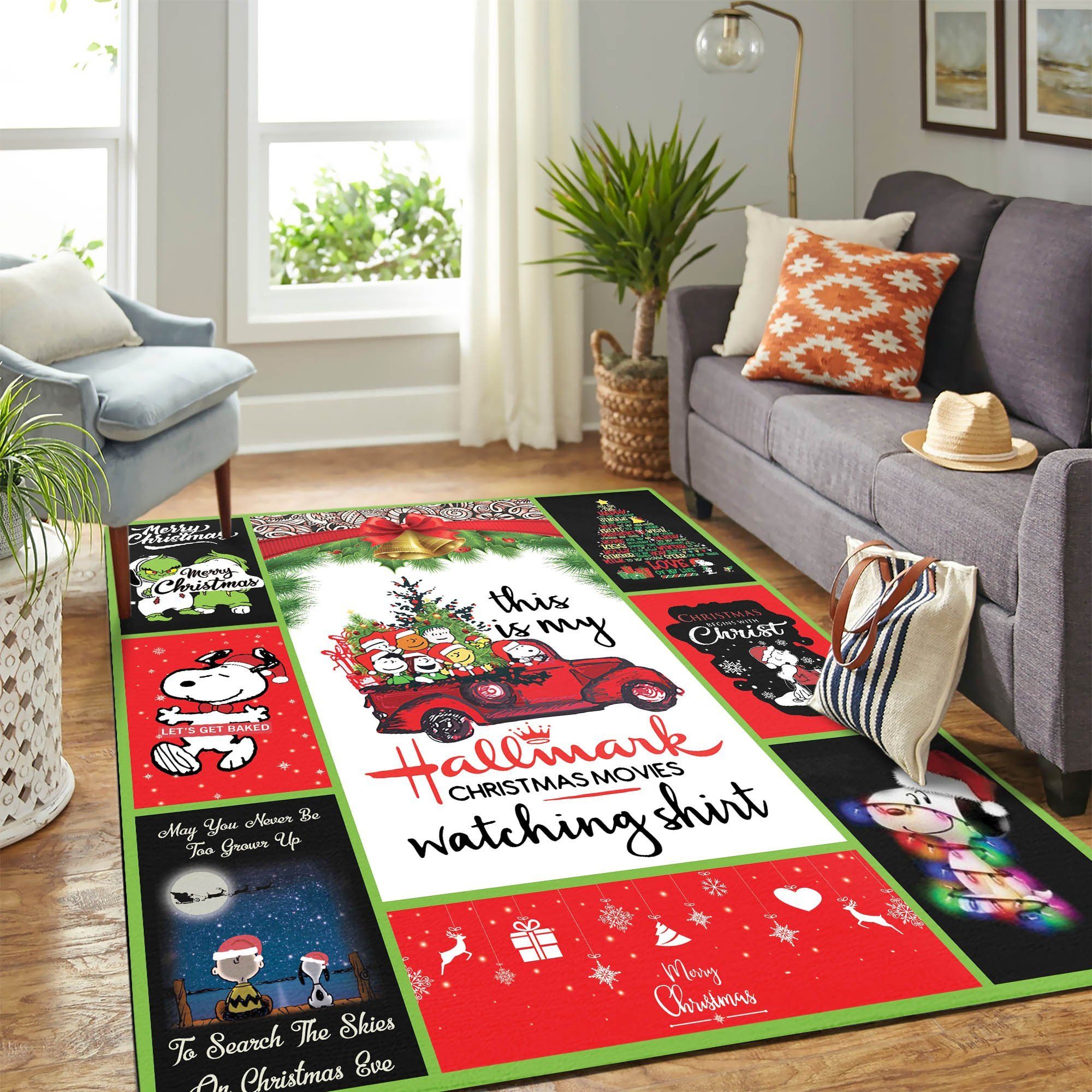 Christmas Snoopy Mk Carpet Area Rug Chrismas Gift - Indoor Outdoor Rugs 1