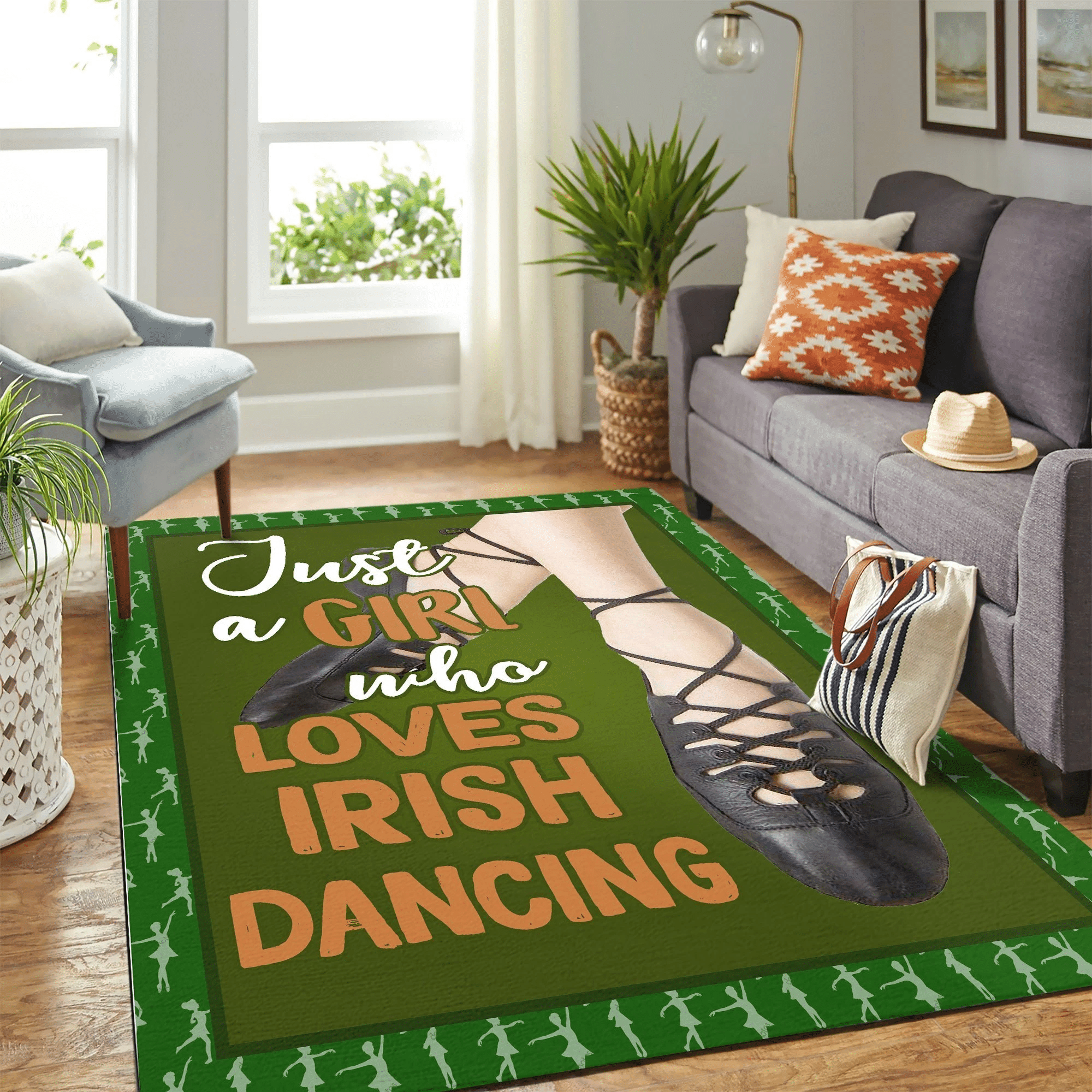 Just A Girl Who Love Ballet Dance Irish Green Mk Carpet Area Rug Chrismas Gift - Indoor Outdoor Rugs 1