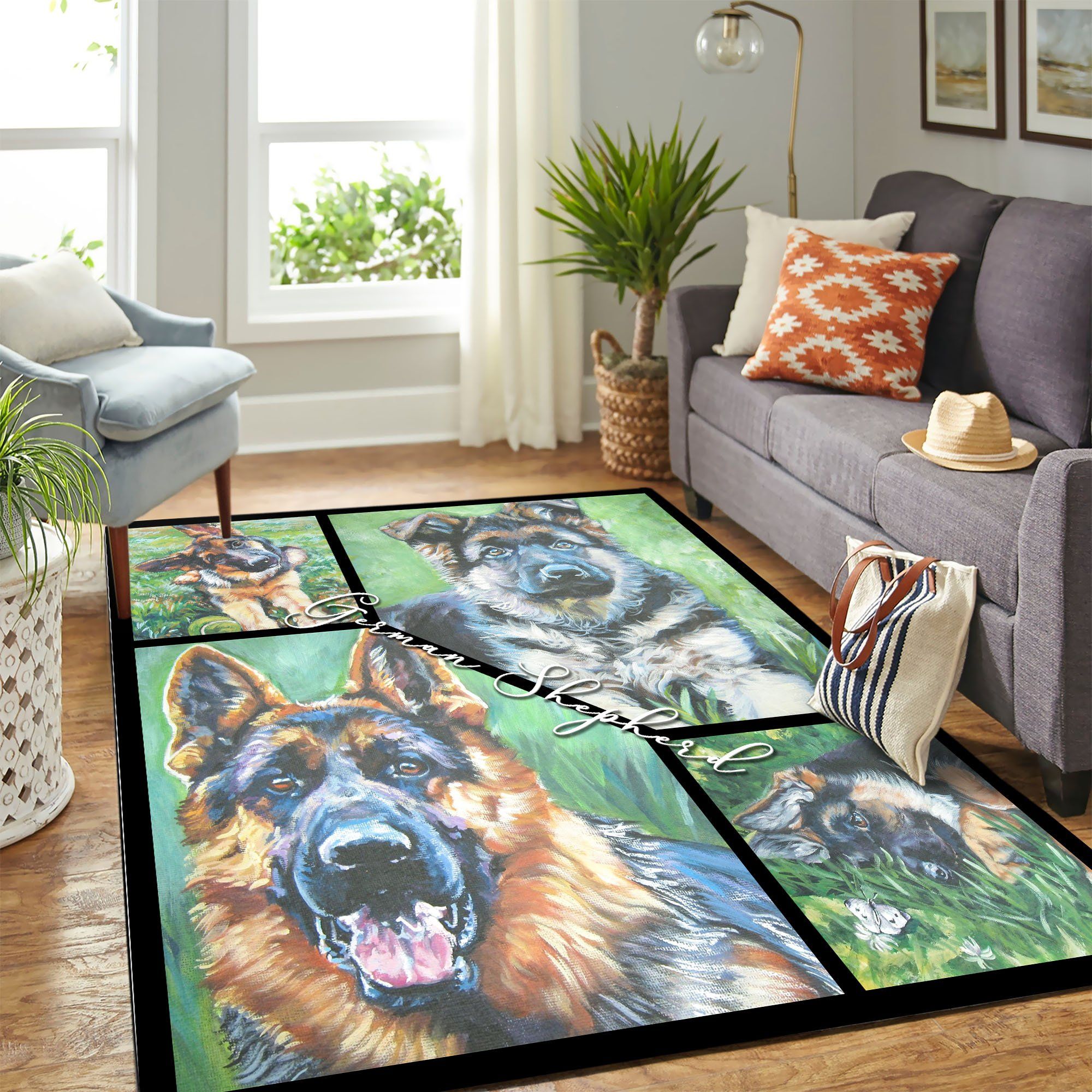 Cute German Shepherd Mk Carpet Area Rug Chrismas Gift - Indoor Outdoor Rugs 1