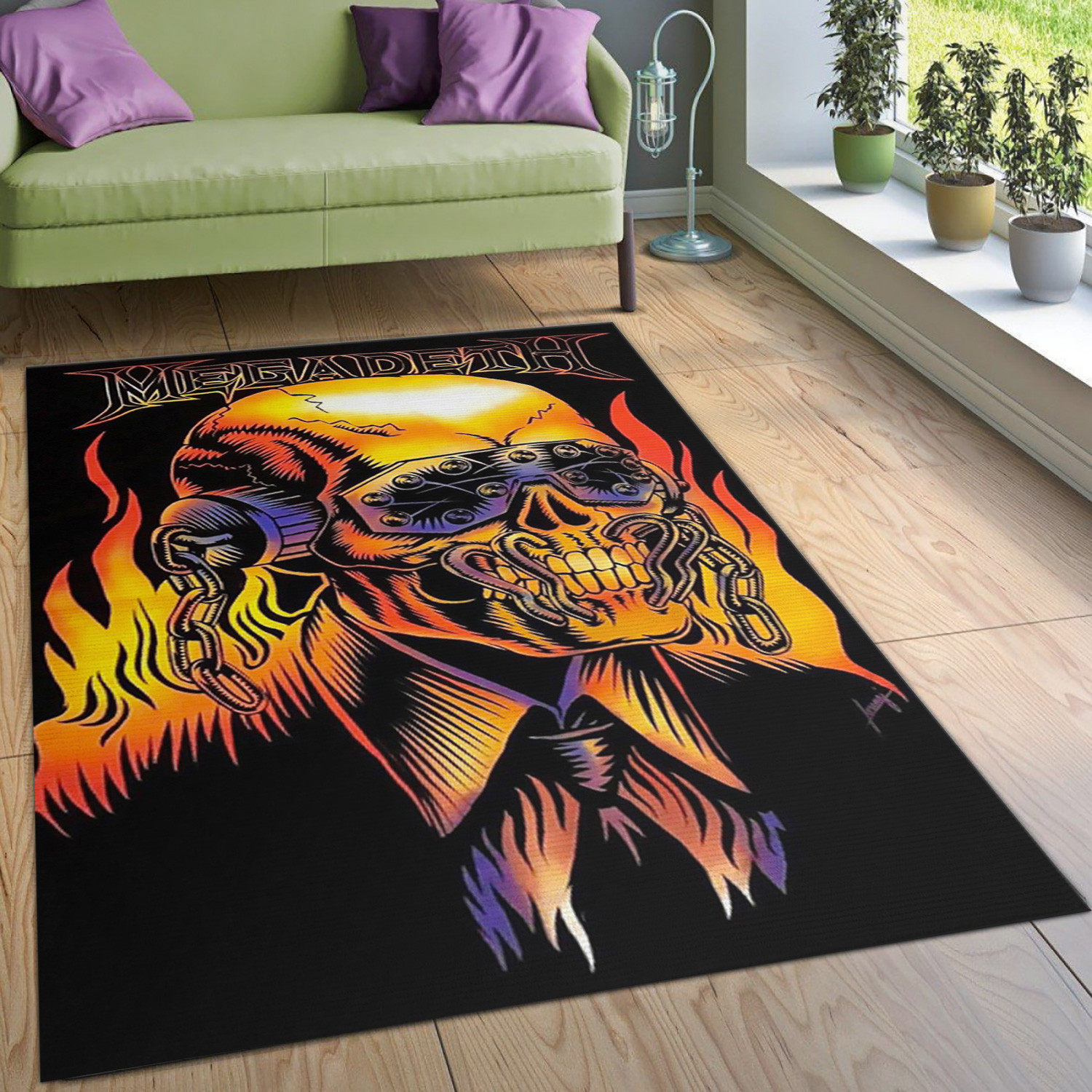 Megadeth Band Area Rug Music Floor Decor Carpet Titles 1