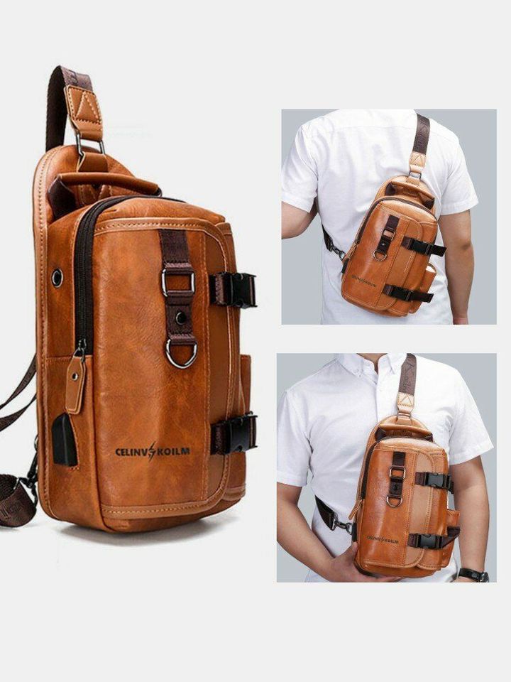 Men Multifunction Wear-resistant Waterproof Crossbody Bag Chest Bag Sling Bag