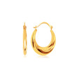14k Yellow Gold Graduated Oval Hoop Earrings